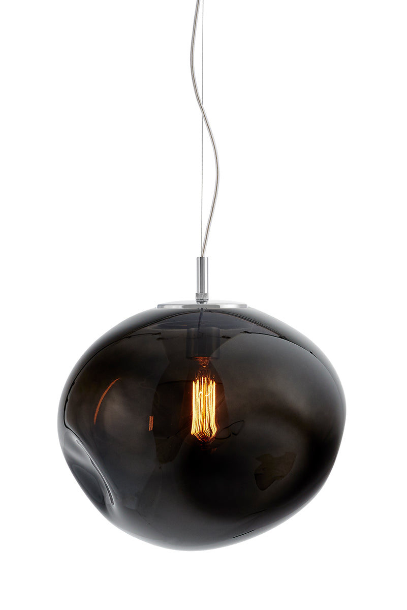 Lampa wisząca AVIA dymiony czarny ze srebrnym wykończeniem