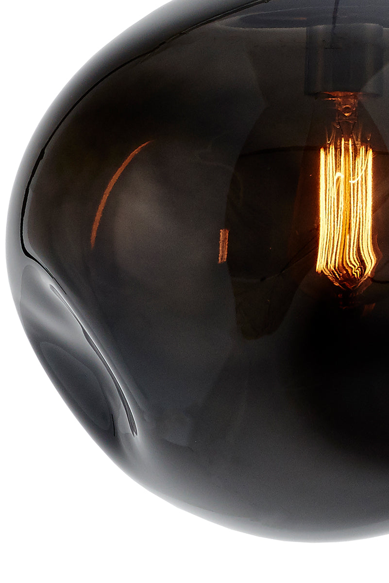 Lampa wisząca AVIA dymiony czarny ze srebrnym wykończeniem