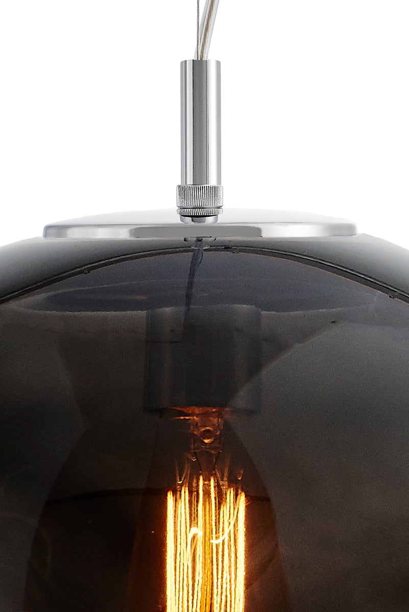 Lampa wisząca AVIA dymiony czarny ze srebrnym wykończeniem