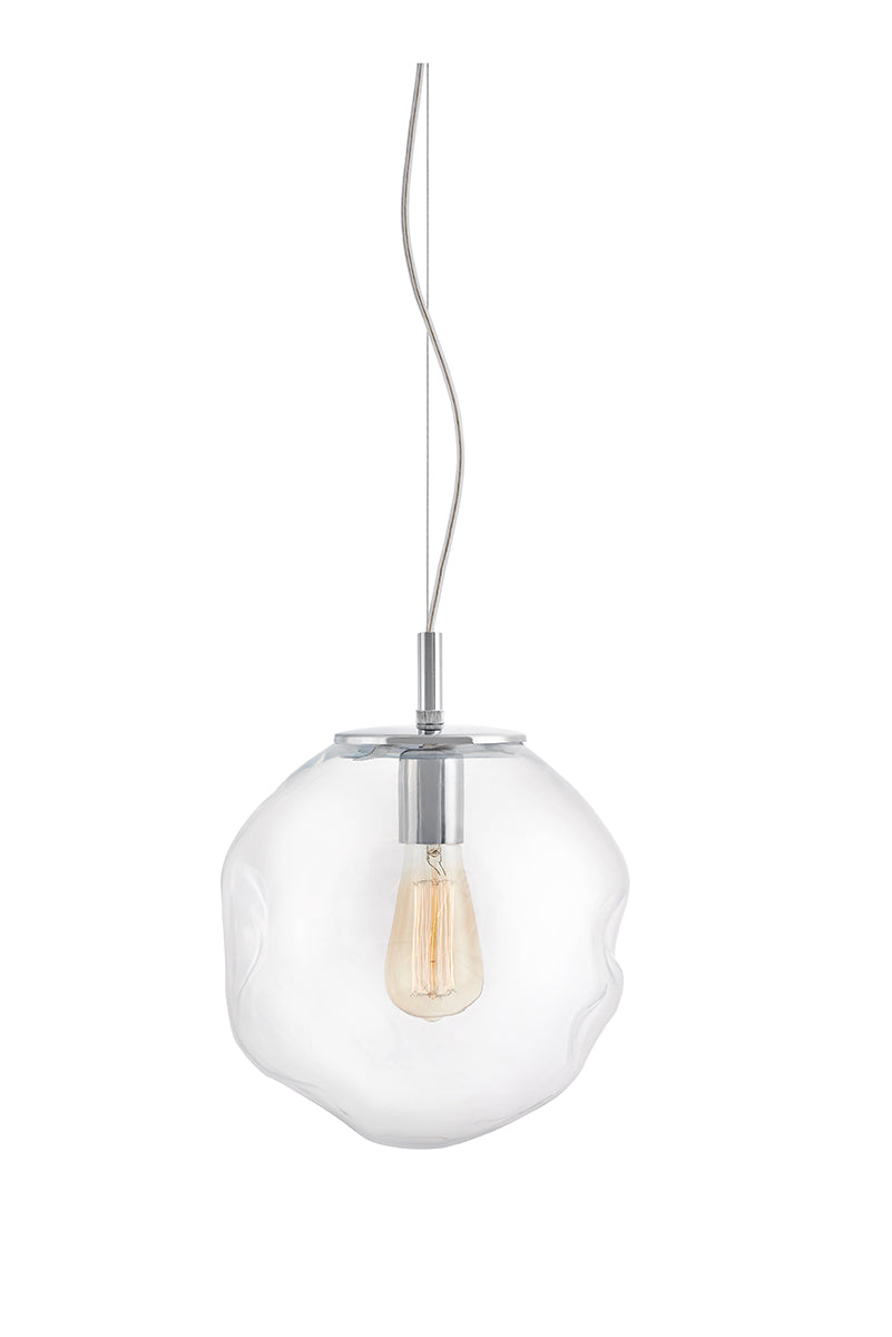 Pendelleuchte AVIA transparent mit silbernem Finish