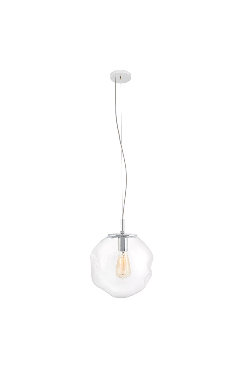 Pendelleuchte AVIA transparent mit silbernem Finish