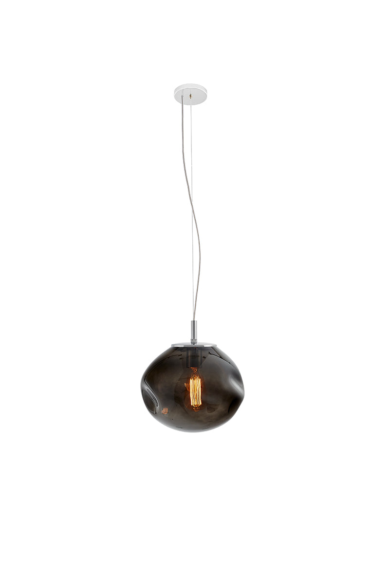 Lampa wisząca AVIA dymiony czarny ze srebrnym wykończeniem