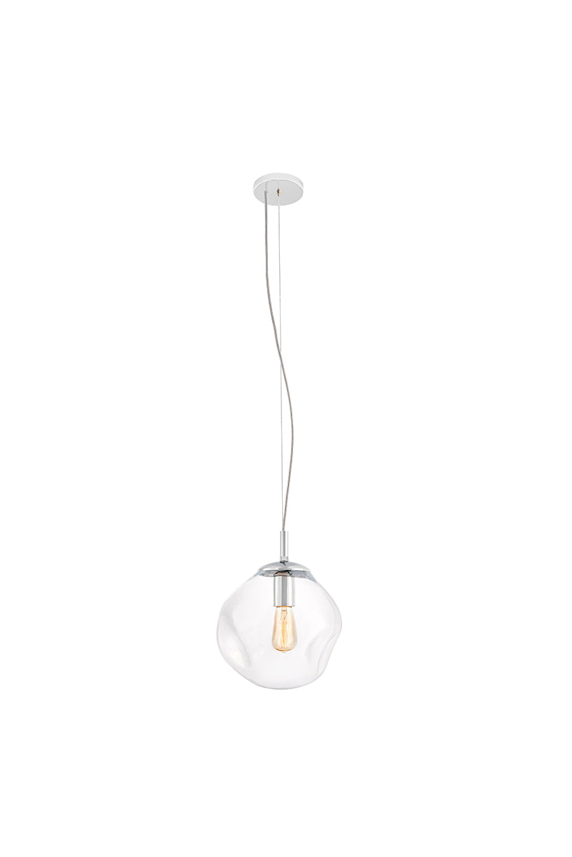 Pendelleuchte AVIA transparent mit silbernem Finish