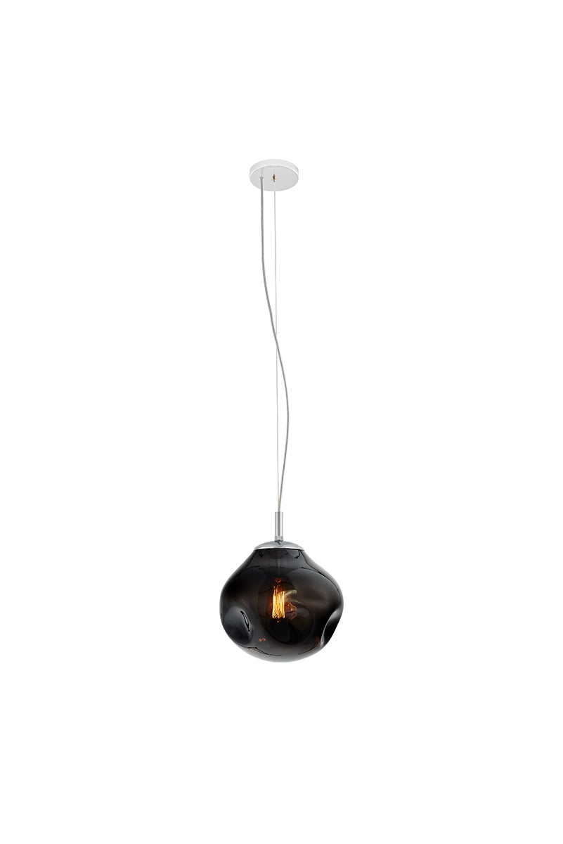 Lampa wisząca AVIA dymiony czarny ze srebrnym wykończeniem