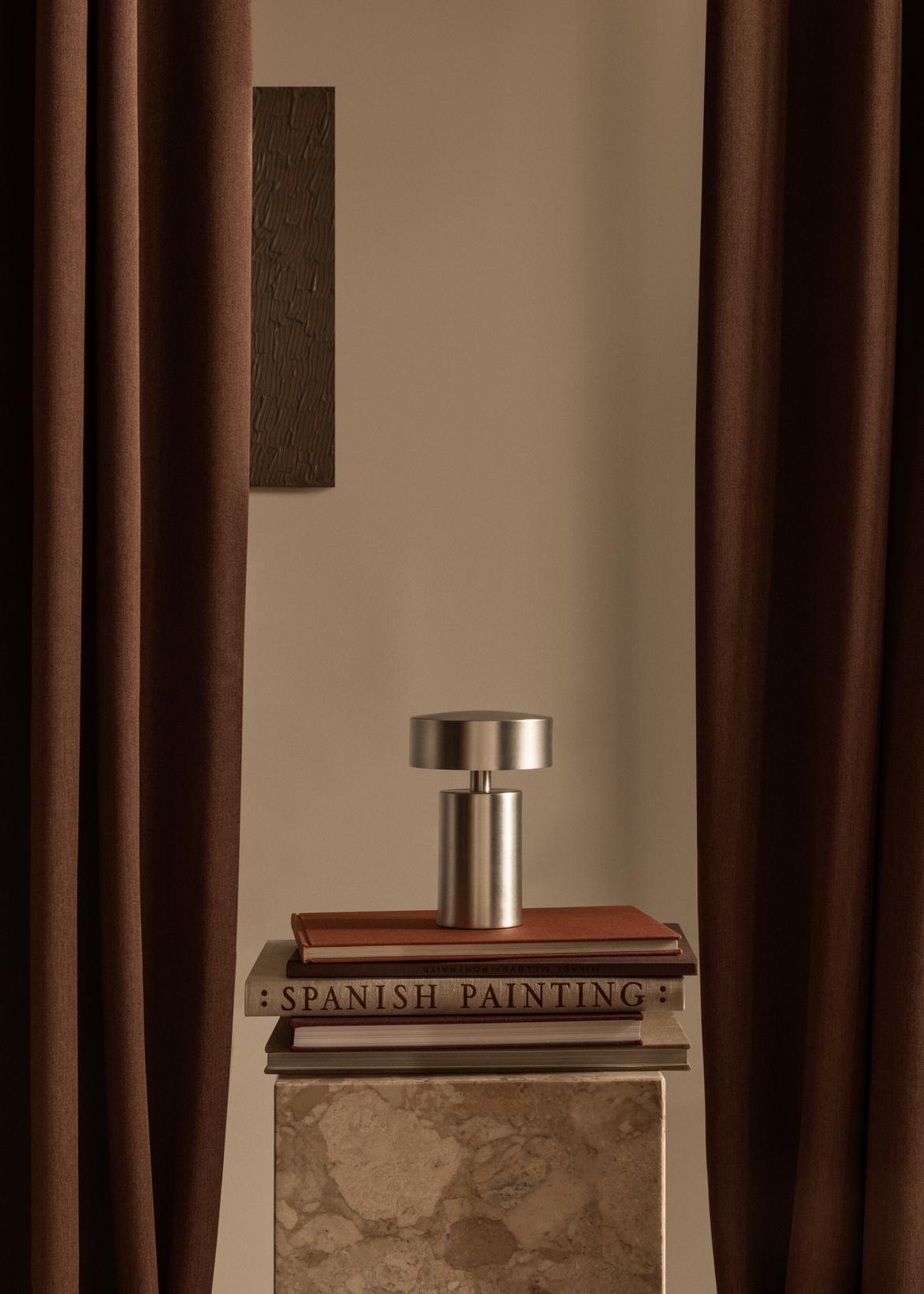 Portable lamp COLUMN polished aluminum