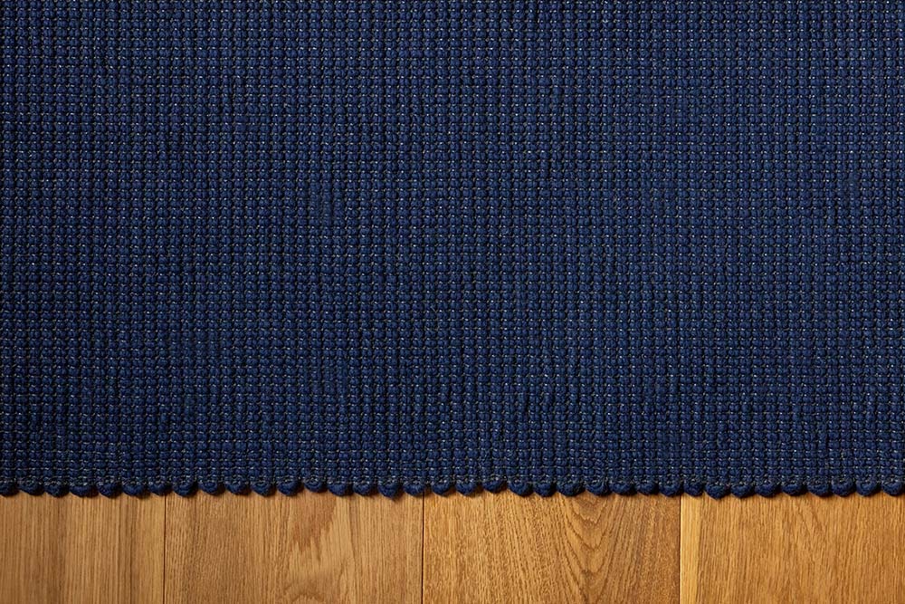 Grid navy blue rug