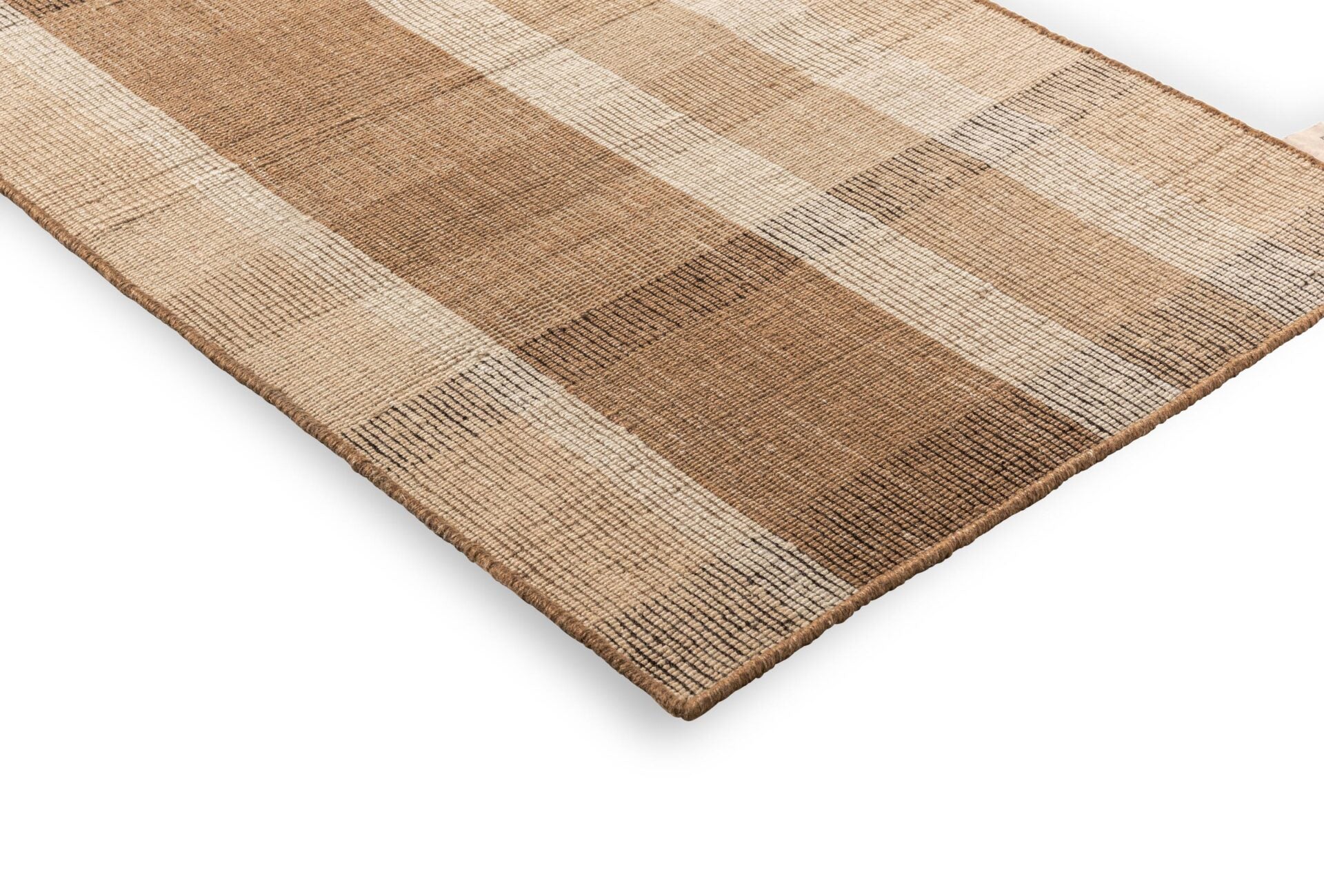 Outdoor Teppich Zona Block Stripe & Check Brown-Bege