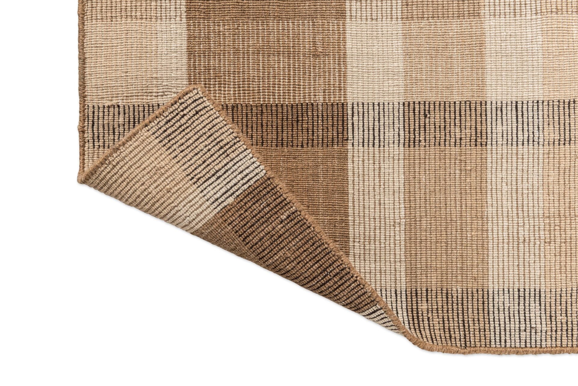 Outdoor Teppich Zona Block Stripe & Check Brown-Bege