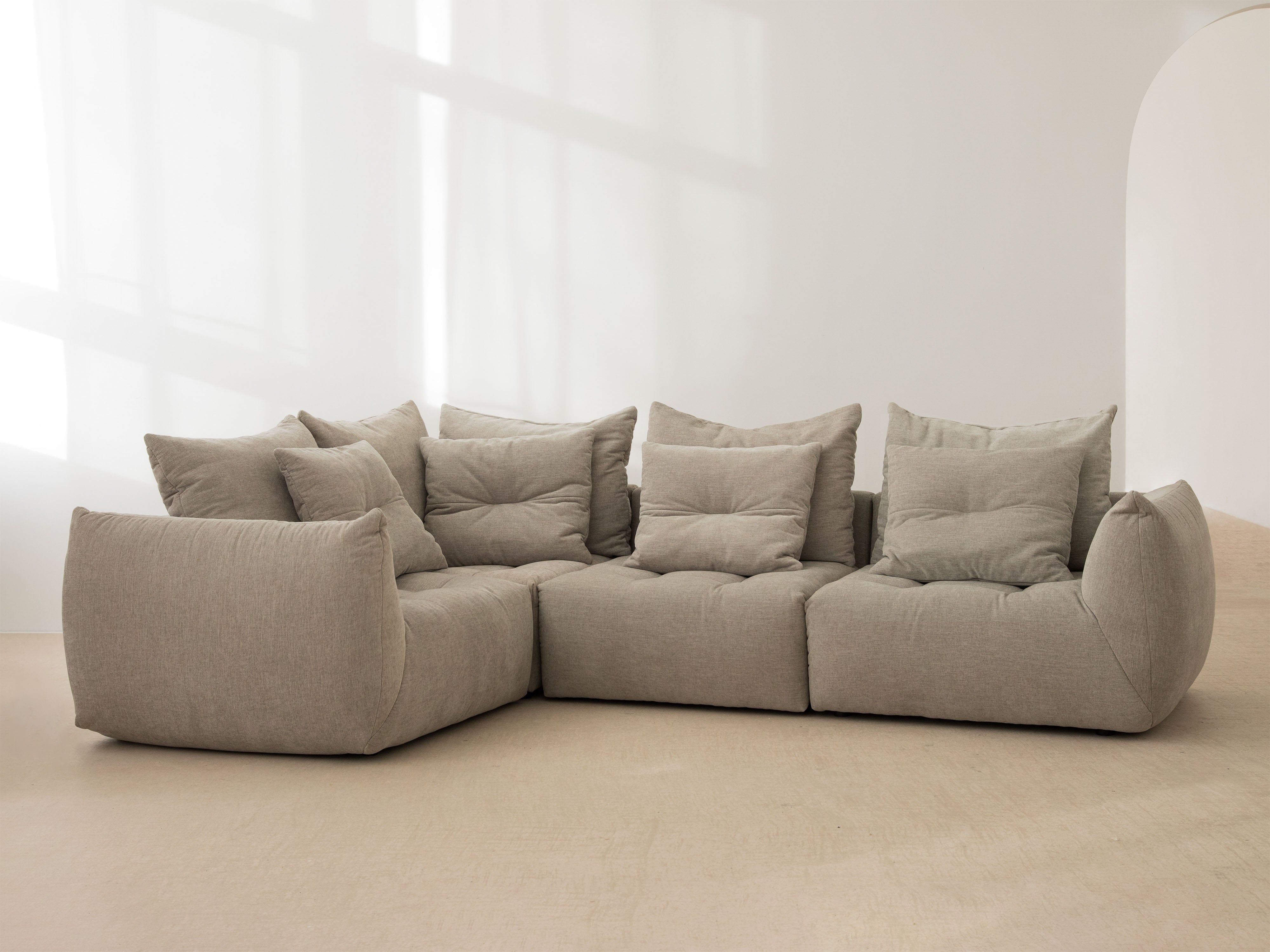 Modulares linke Ecksofa, "Bloom", 3 Sitze, Grau, 316x216x95
In Europa gemacht