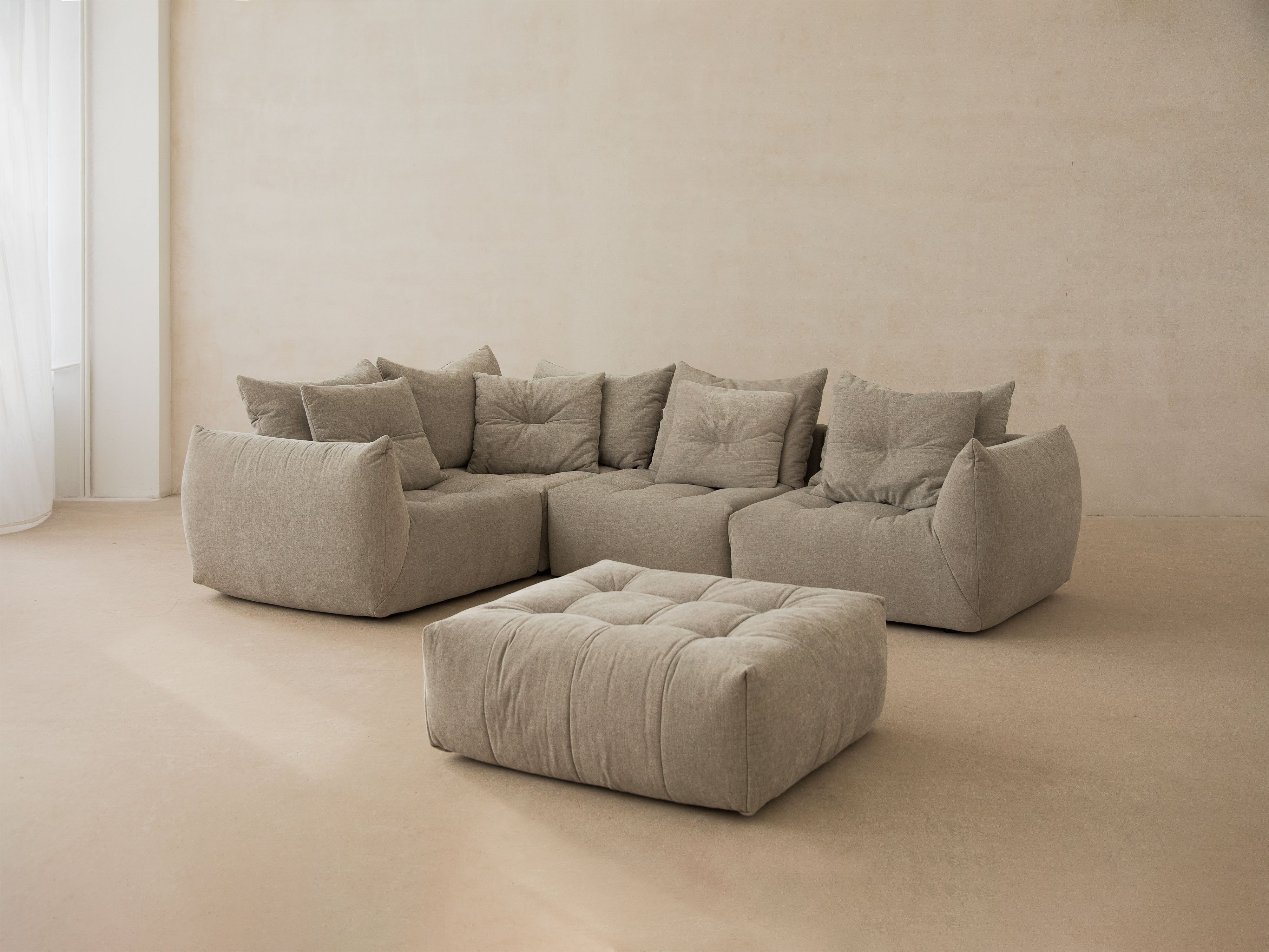 Modulares linke Ecksofa, "Bloom", 3 Sitze, Grau, 316x216x95
In Europa gemacht