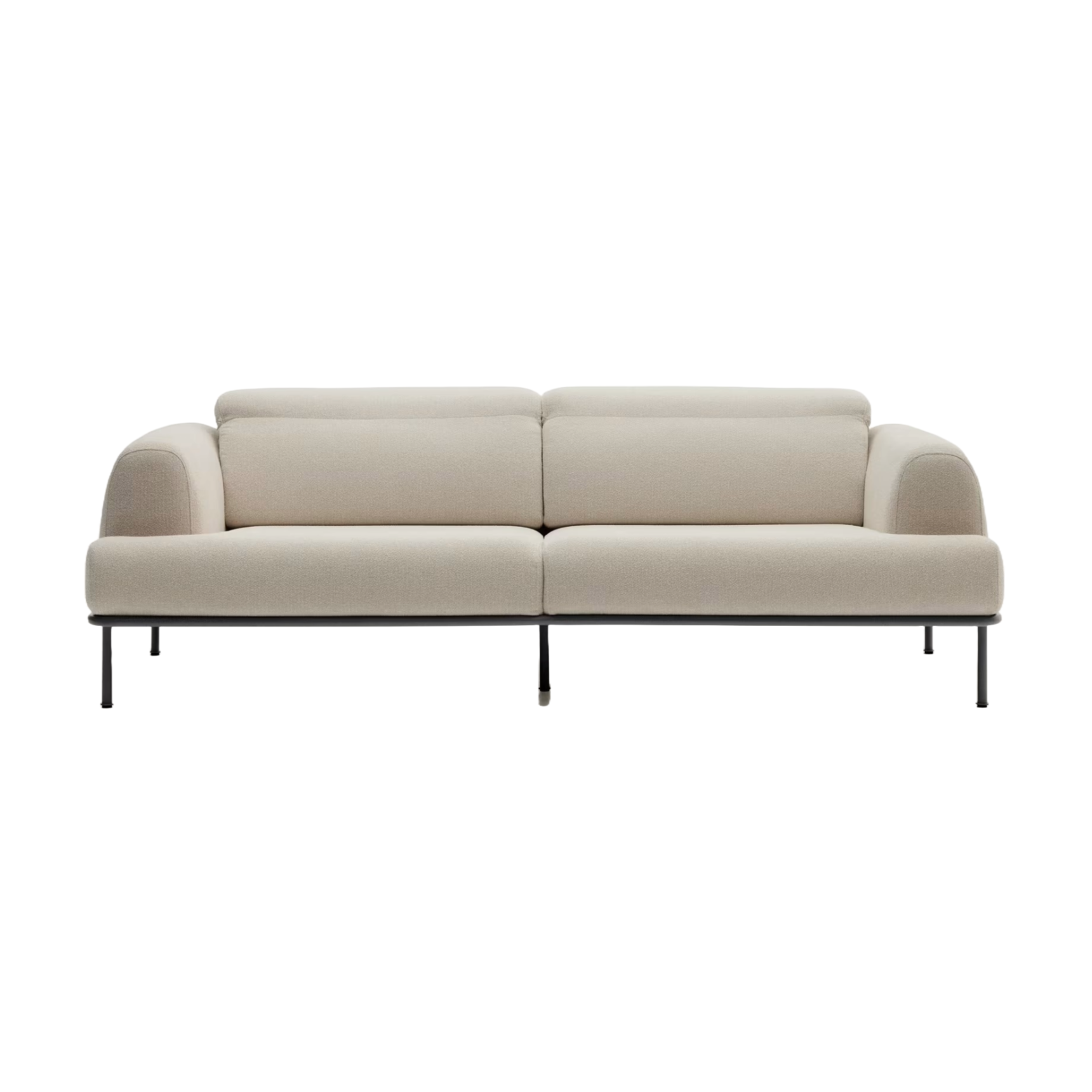 Sofa 3-osobowa AURUM ecru szenil z ciemnoszarą podstawą