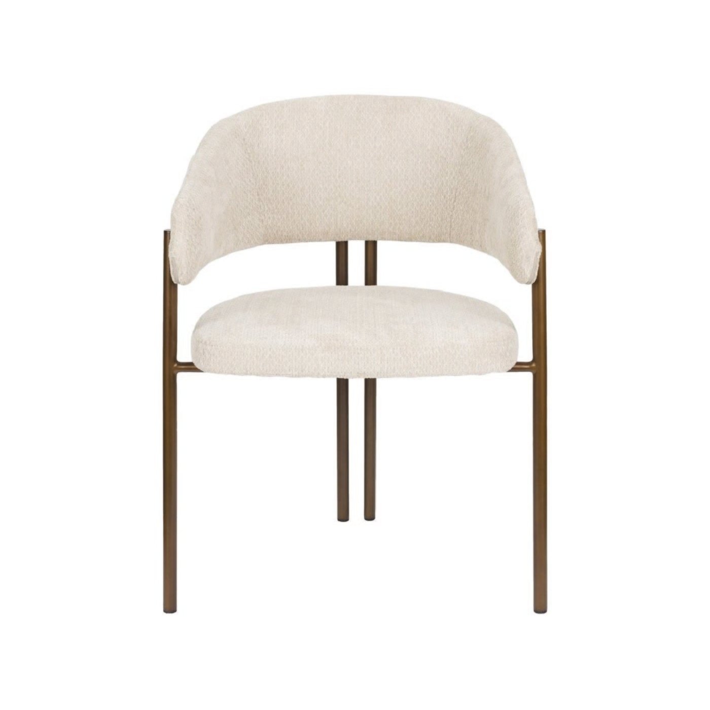 Naida beige chair with a brown base