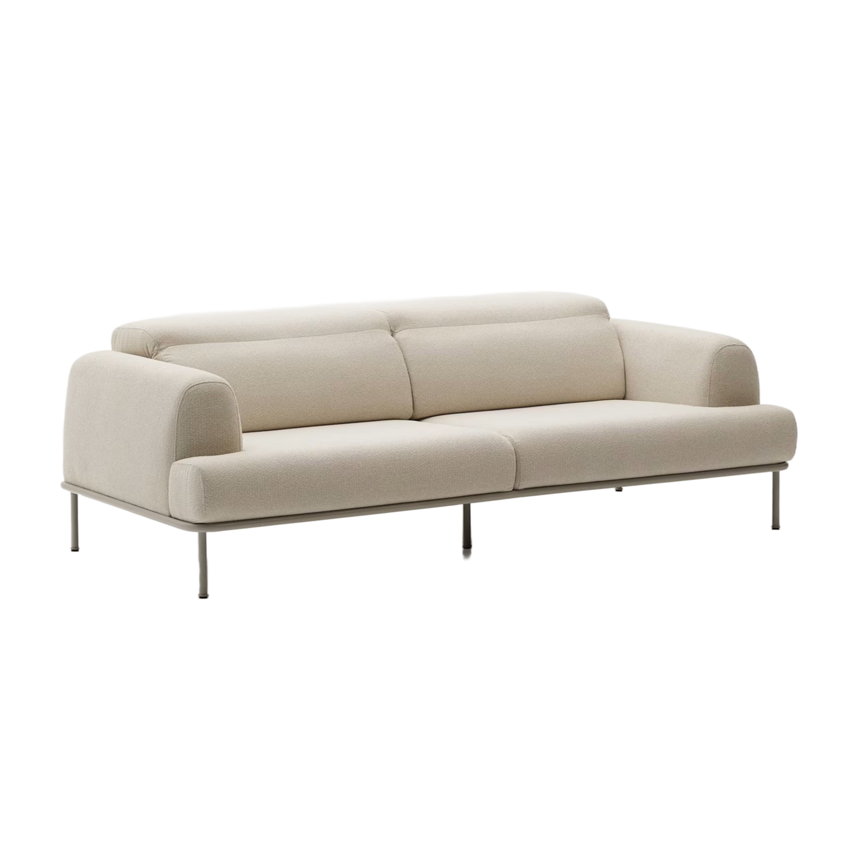 Sofa 3-osobowa AURUM ecru szenil z beżową podstawą