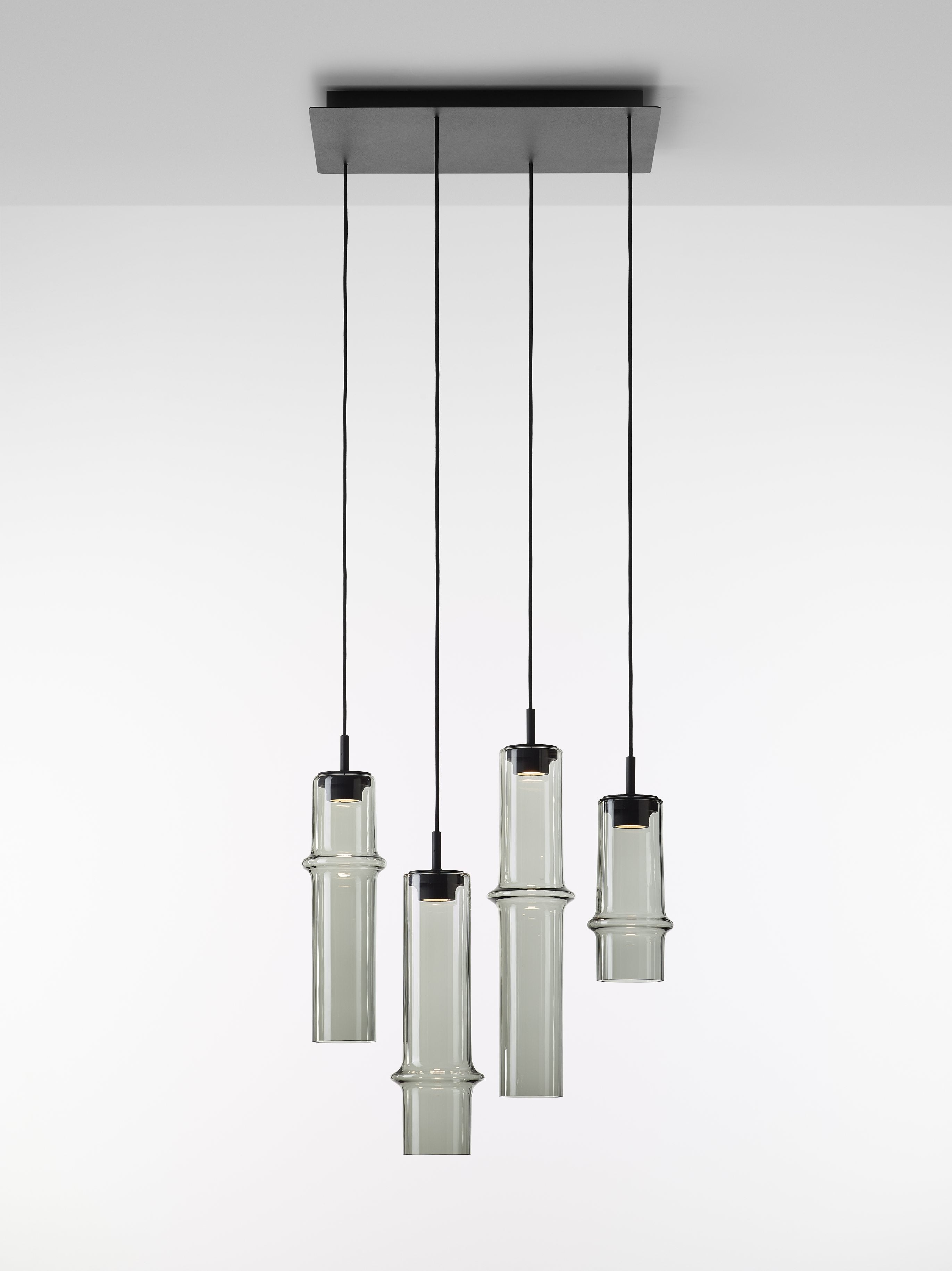 Hanging lamp bamboo forest glass