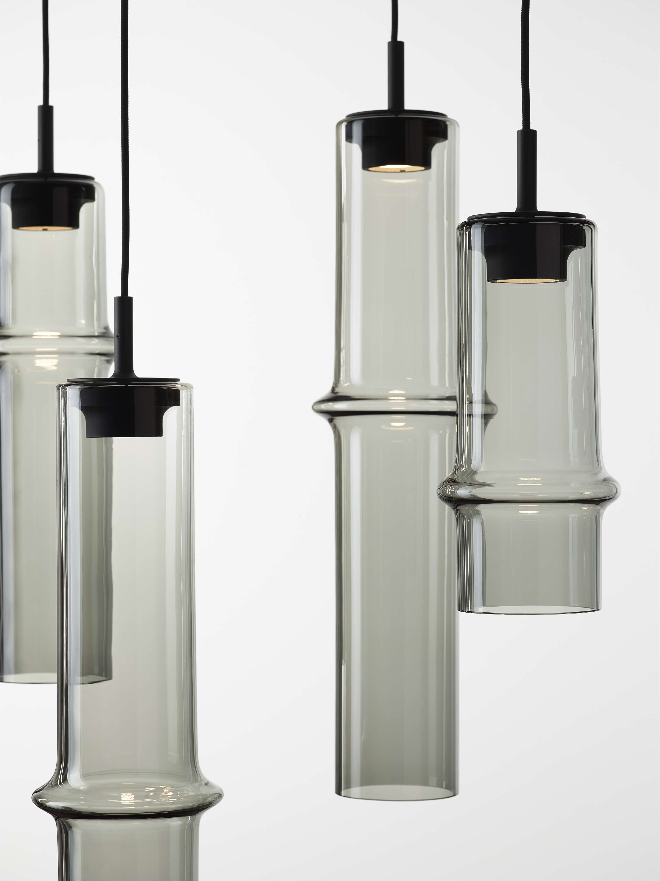 Hanging lamp bamboo forest glass