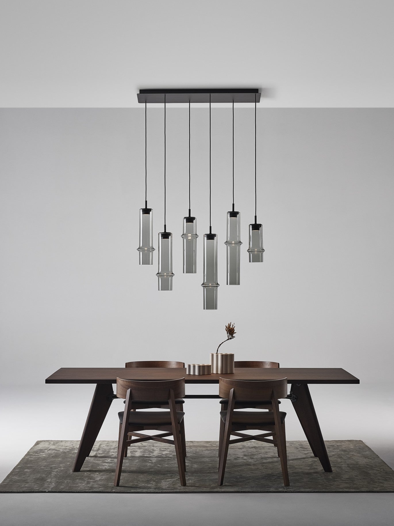 Hanging lamp bamboo forest glass