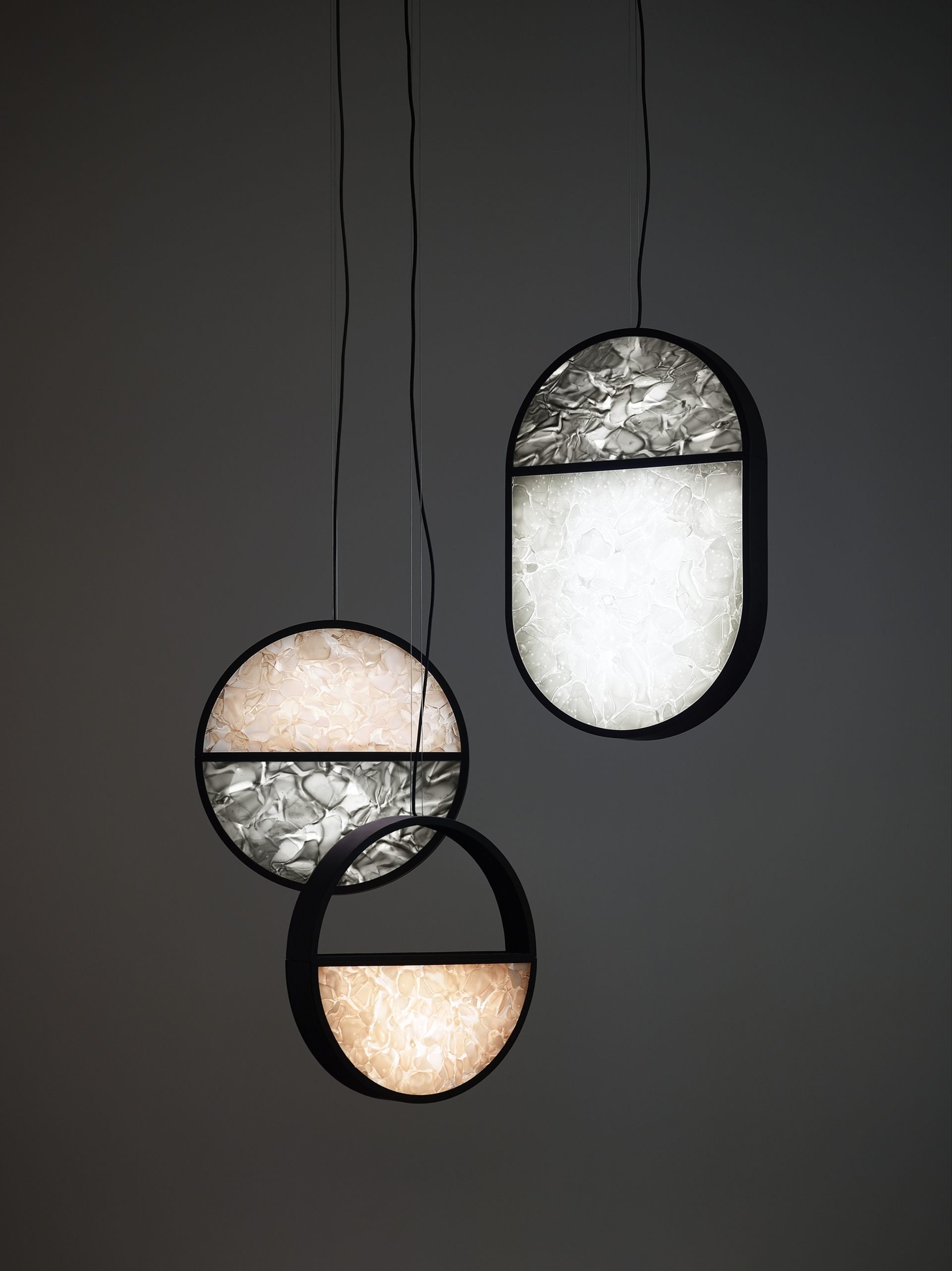 Lampa wisząca GEOMETRIC OVAL 1/3 szkło błyszczące Brokisglass