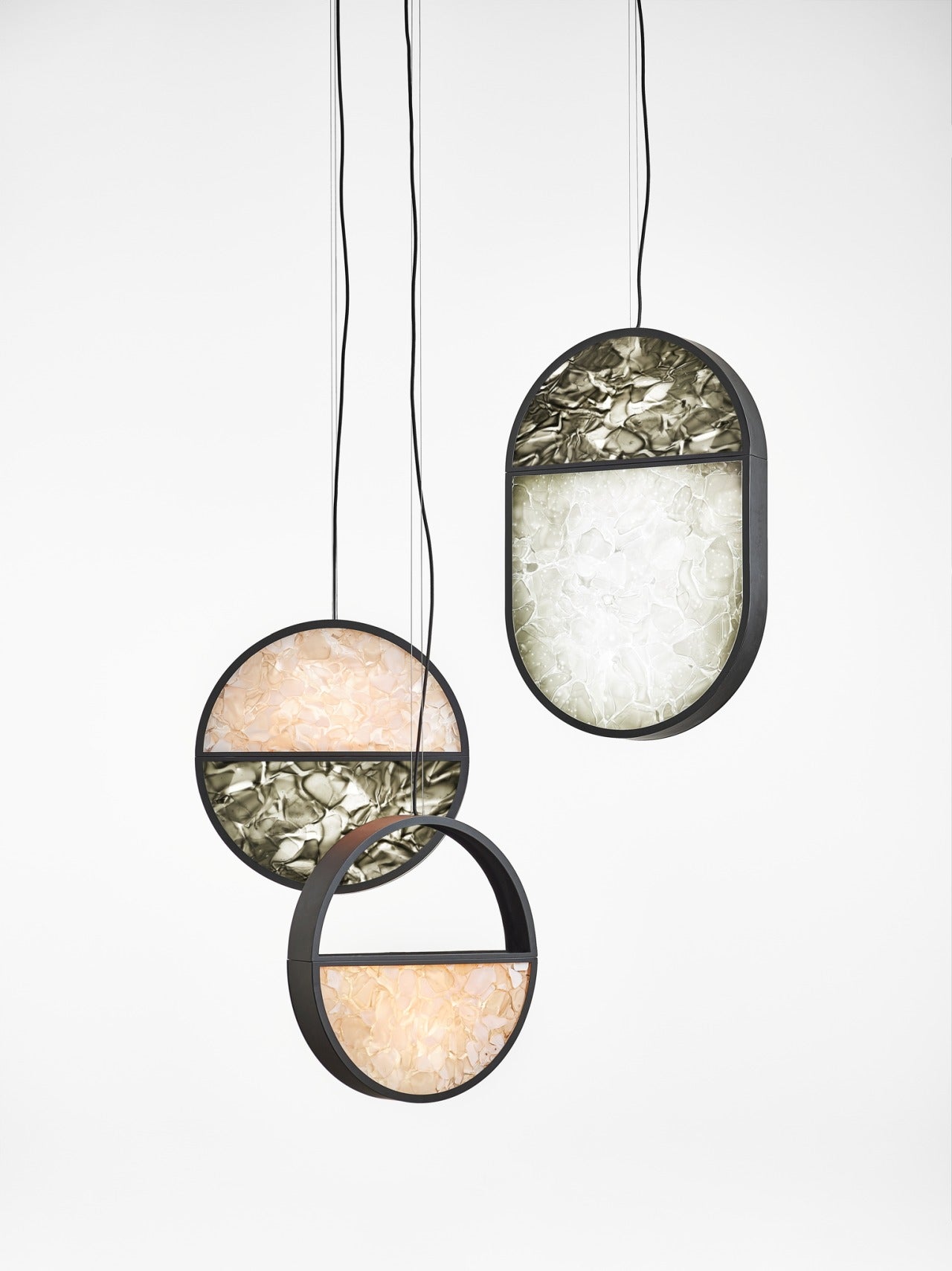 Lampa wisząca GEOMETRIC OVAL 1/3 szkło błyszczące Brokisglass