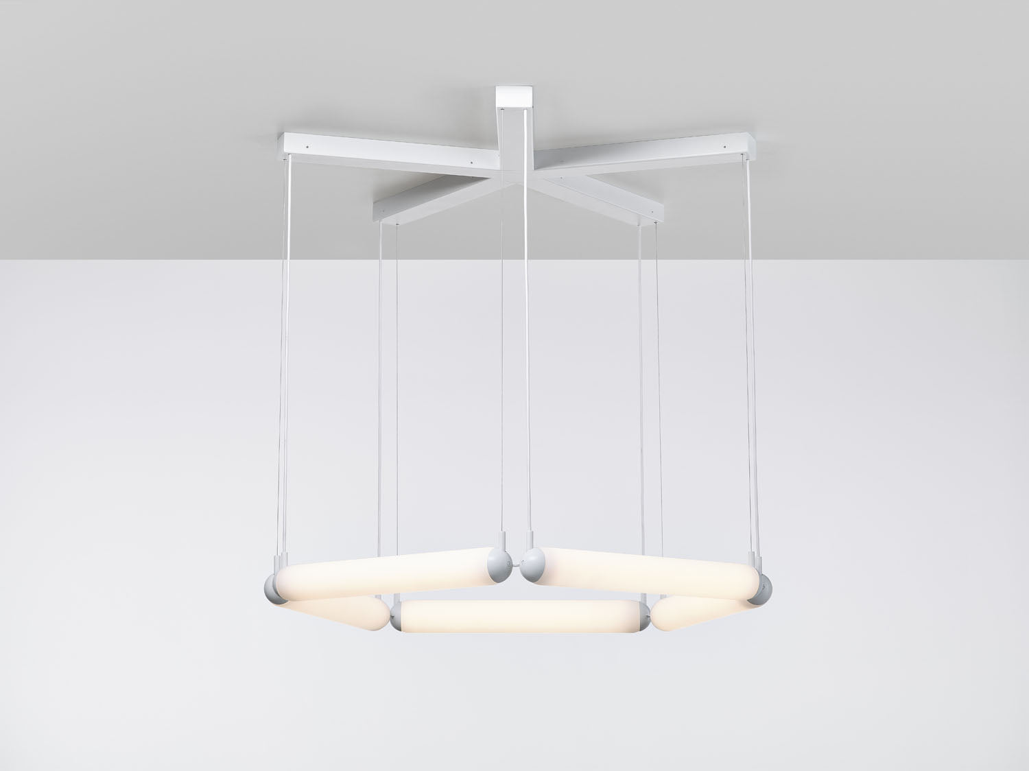 Puro Contour hanging lamp - Pentagon Matte glass