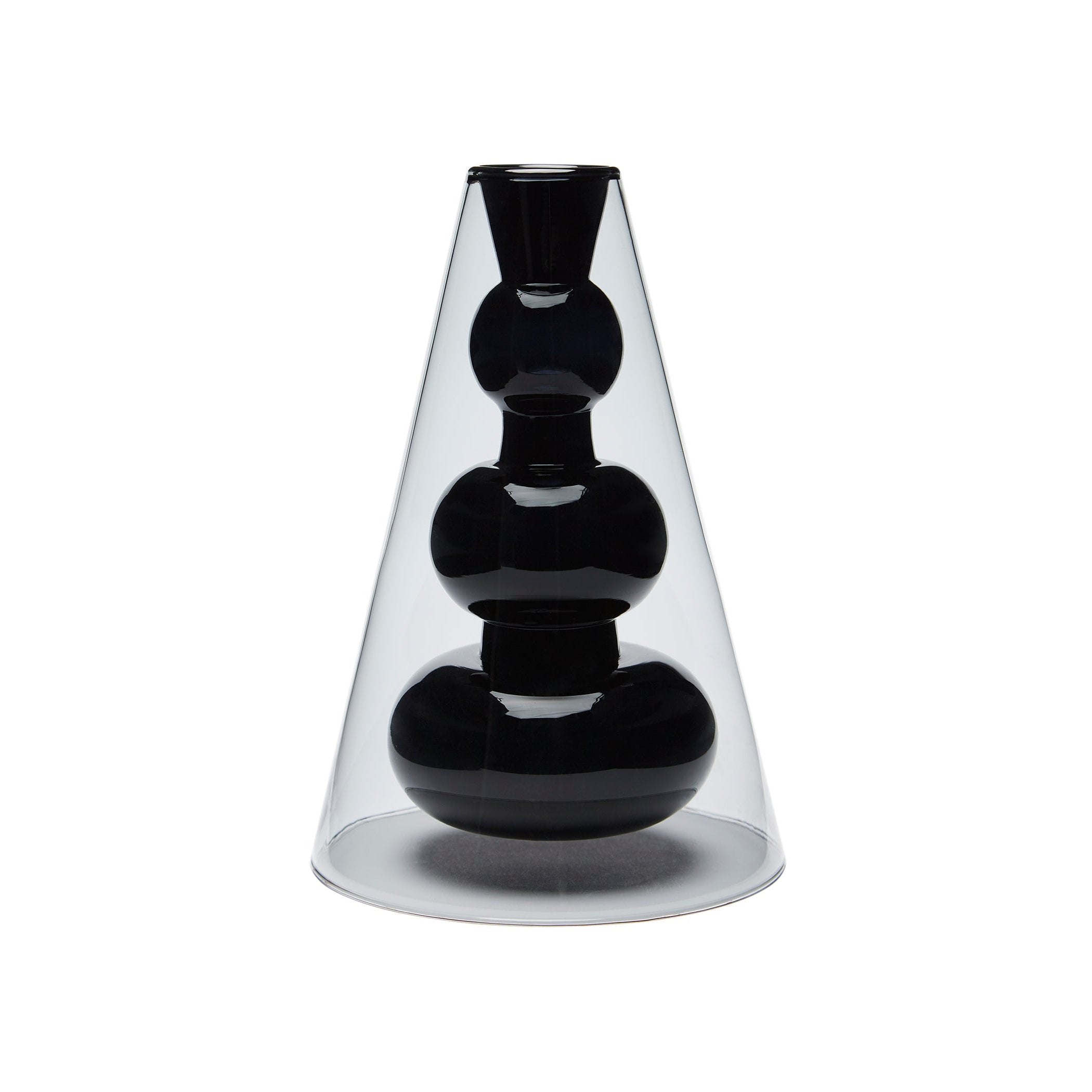 Vase Bump Conone Black Glass