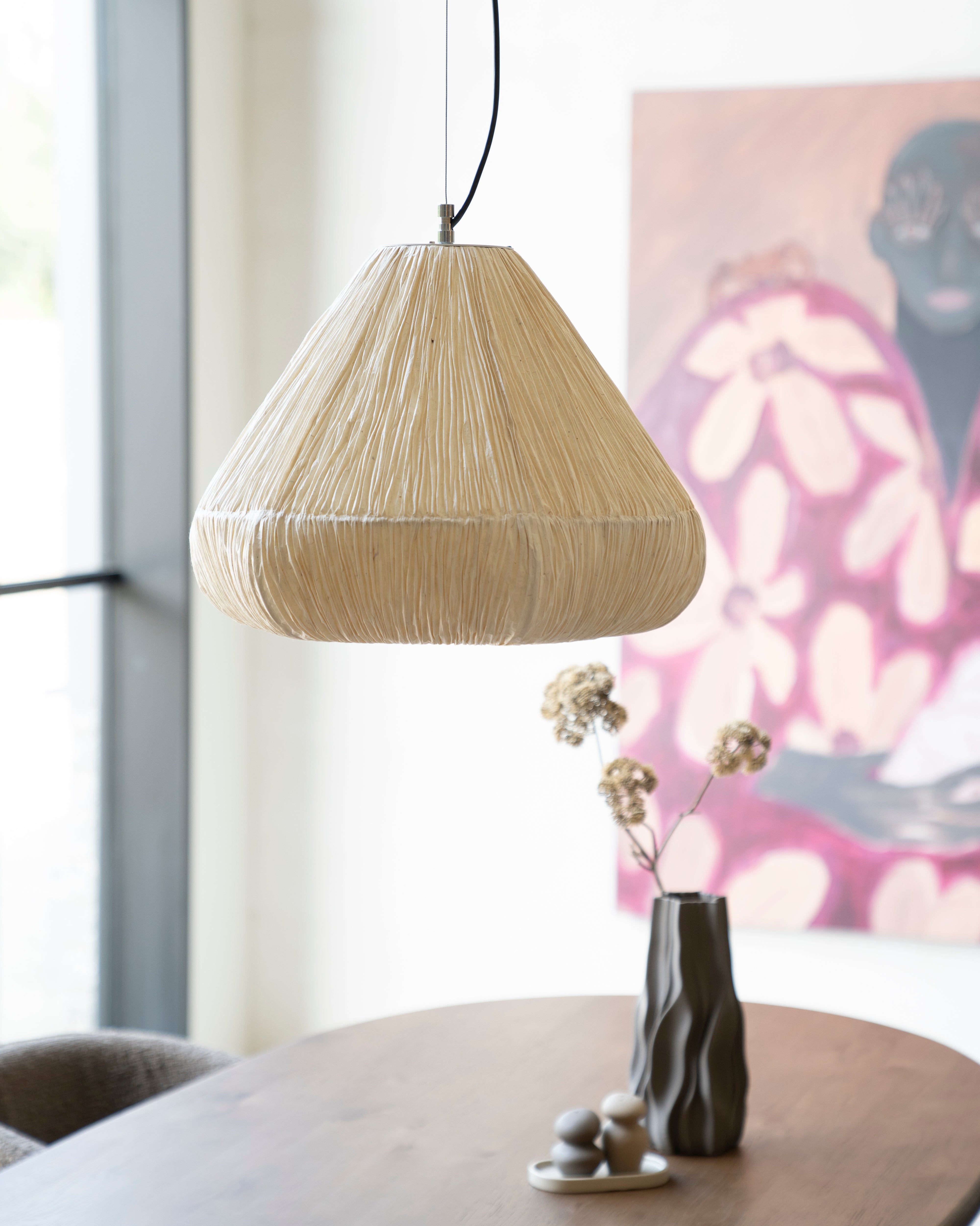 Lampa wisząca LOKTA jasnobeżowy papier