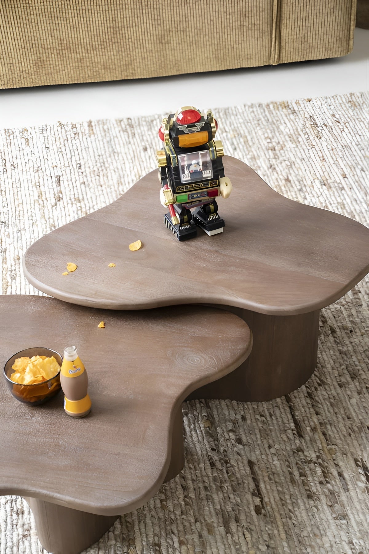 FALL coffee table set dark brown mango wood