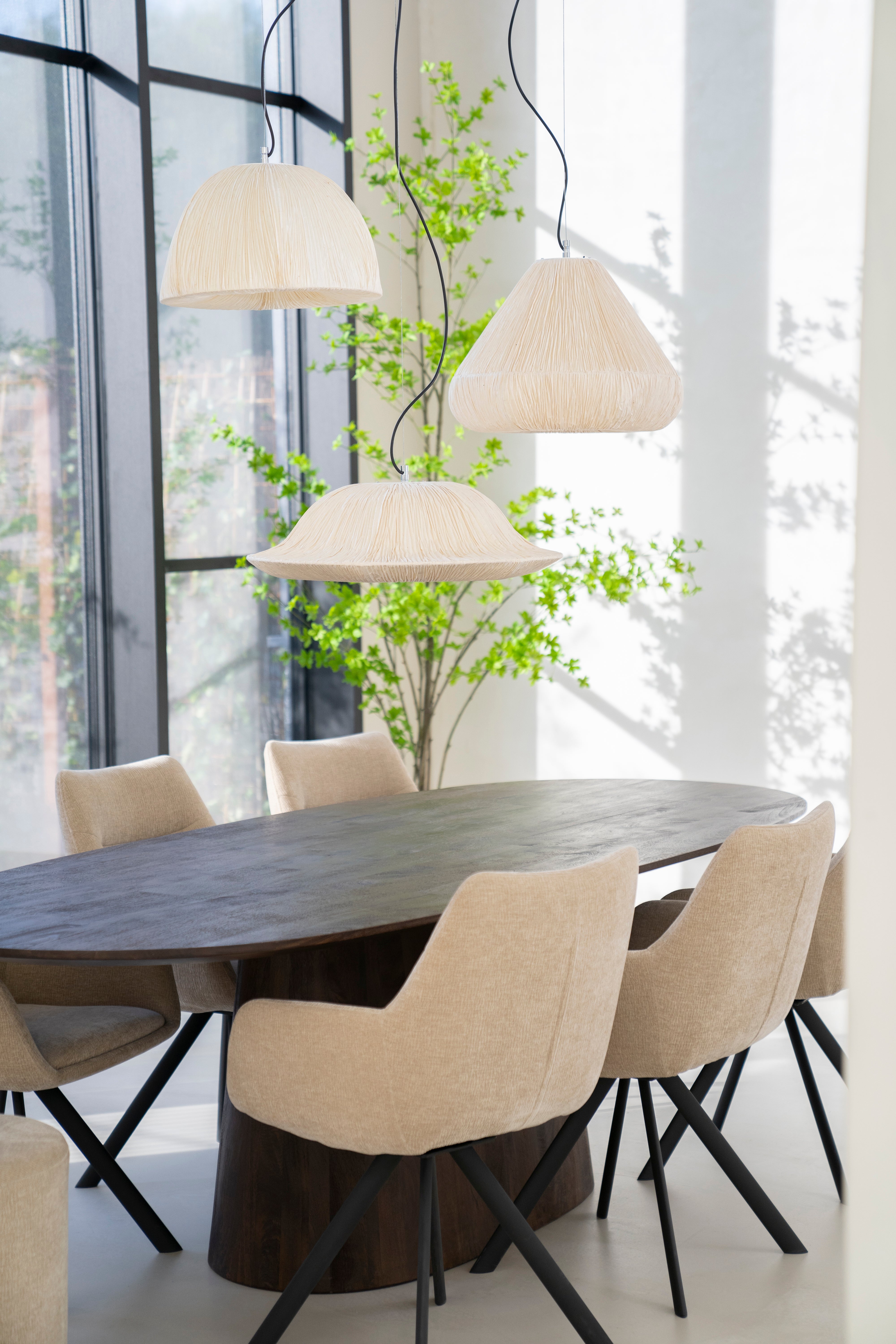 Lampa wisząca LOKTA jasnobeżowy papier