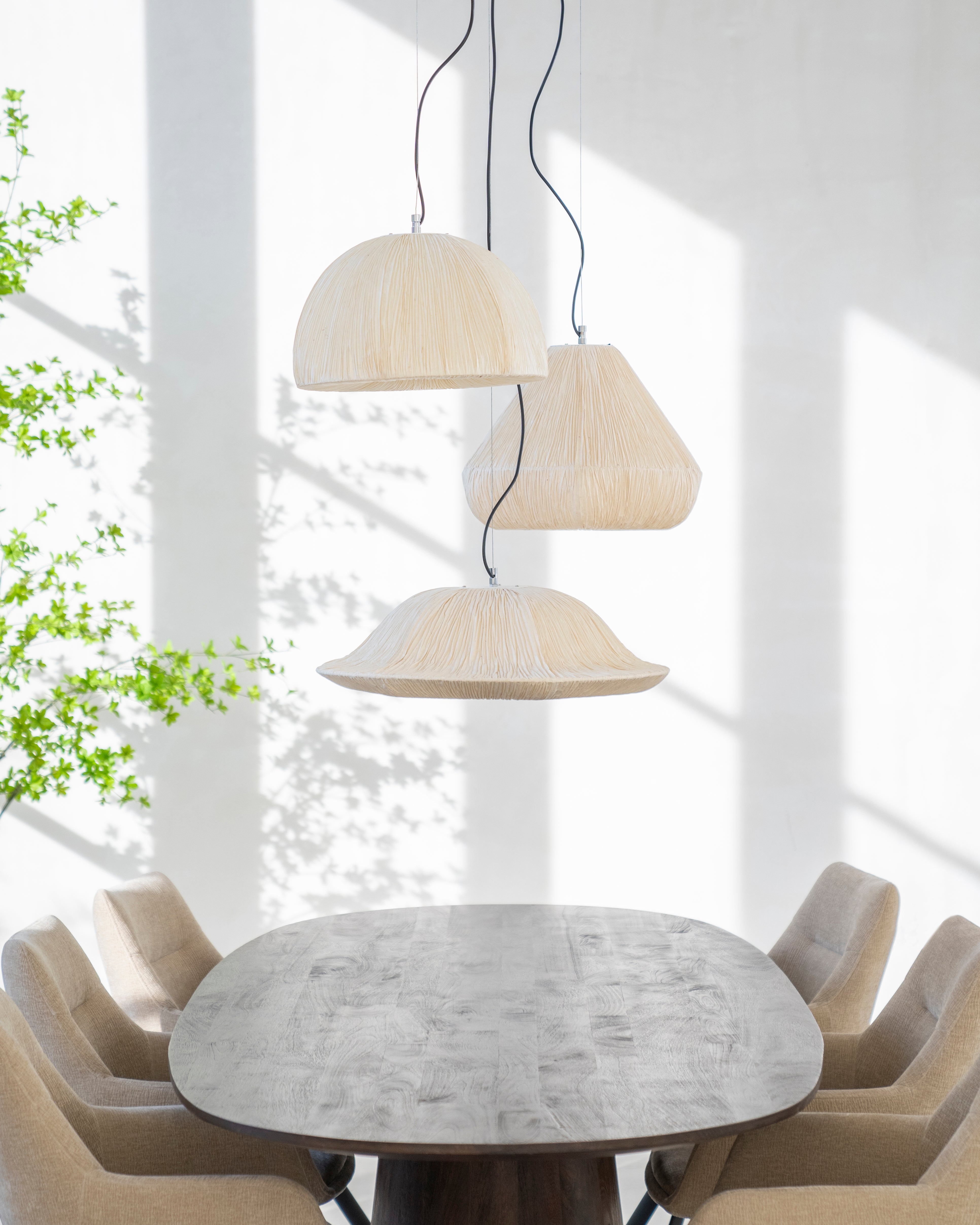 Lampa wisząca LOKTA jasnobeżowy papier