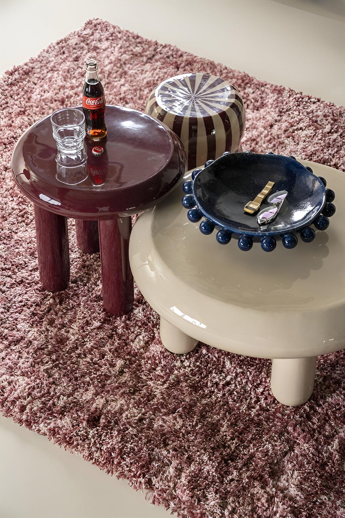 BALLOON burgundy side table
