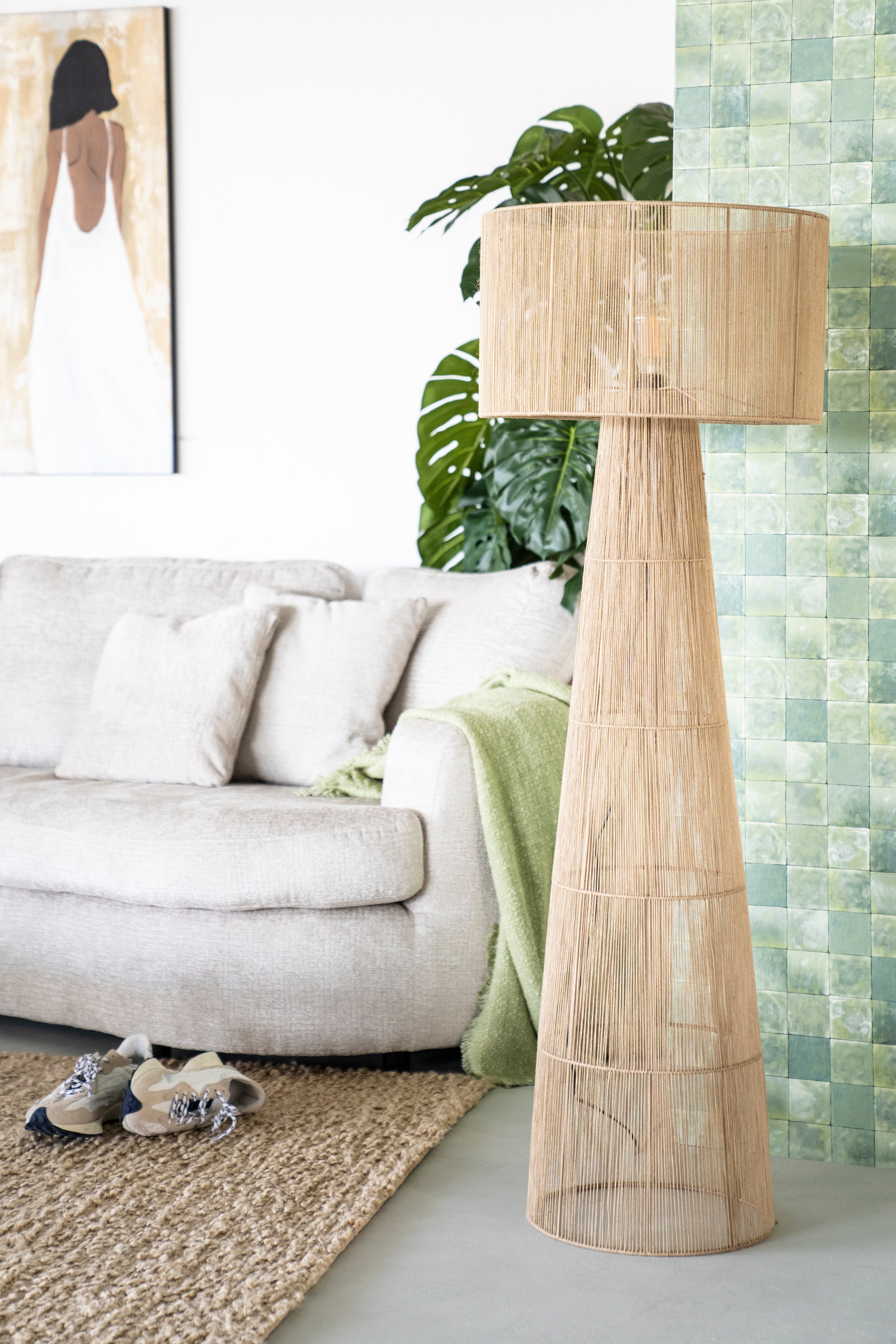 OSHU jute floor lamp