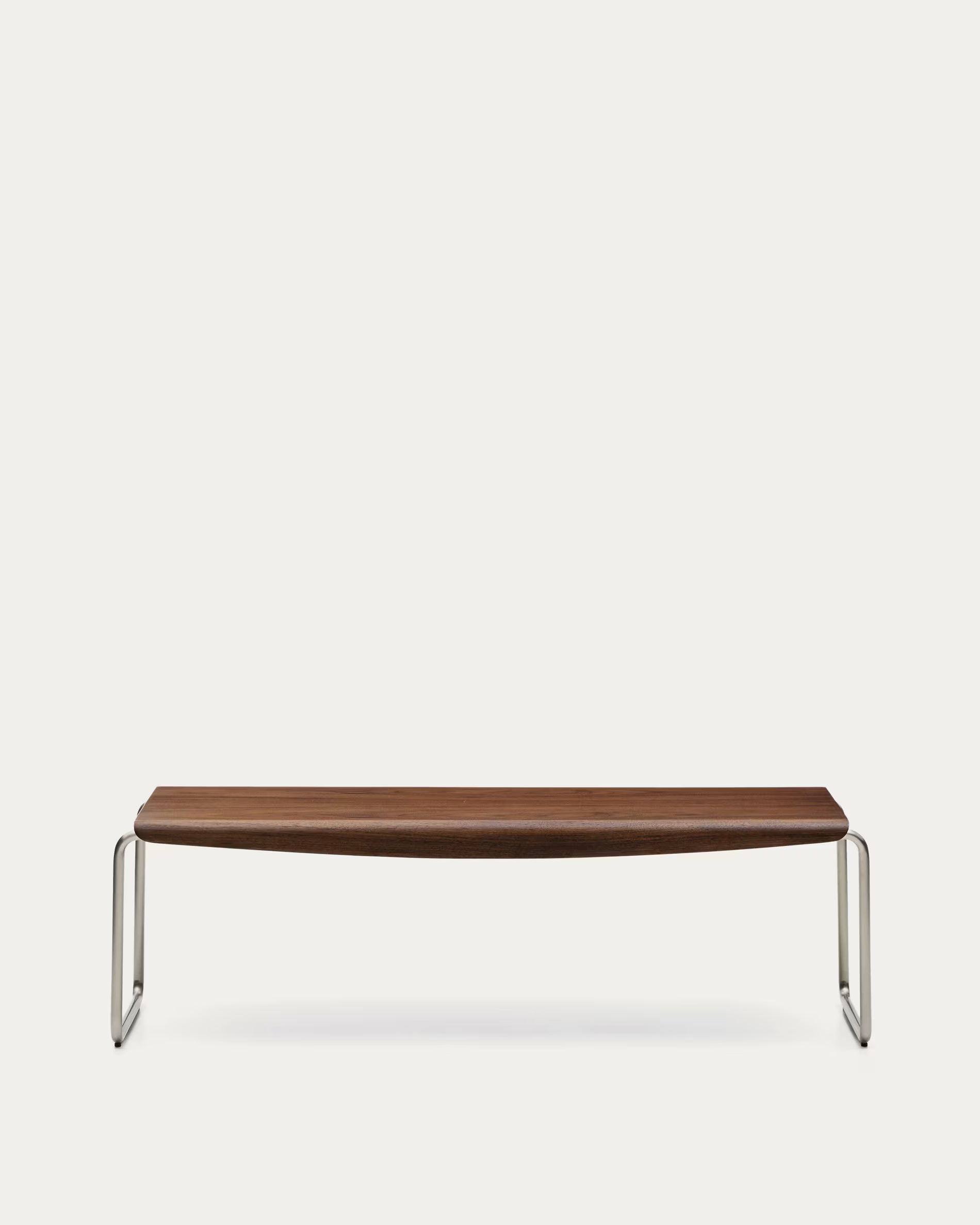 TARSEL bench dark brown walnut veneer with a steel base