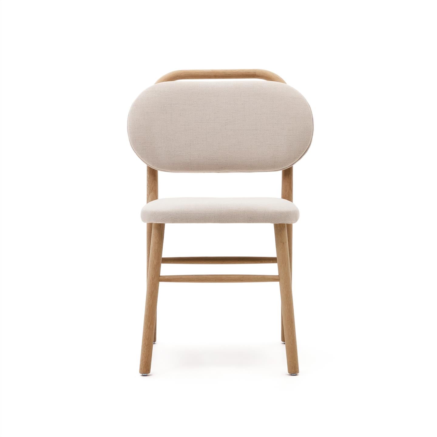 Krzesło HELDA beżowy szenil z drewnianą podstawą La Forma    Eye on Design