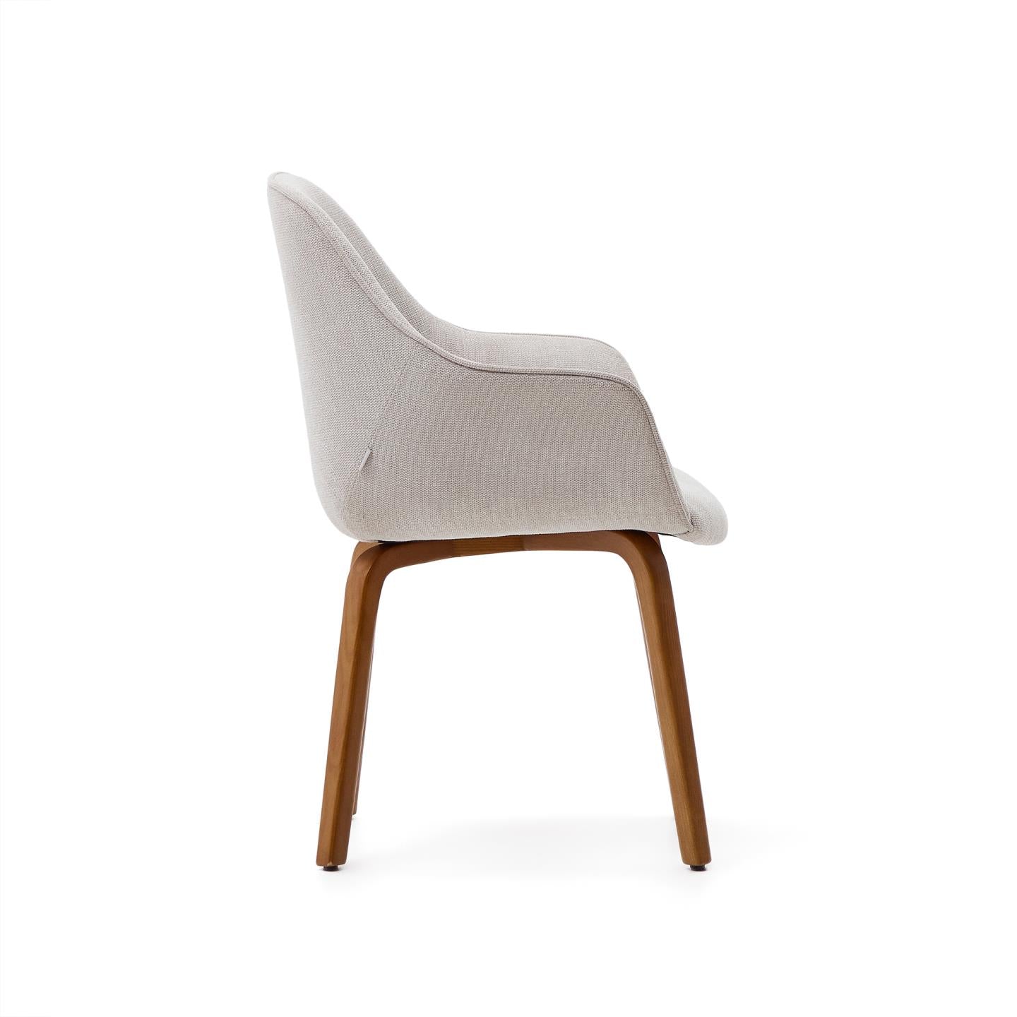 Krzesło ALELI beżowy szenil z orzechową podstawą La Forma    Eye on Design