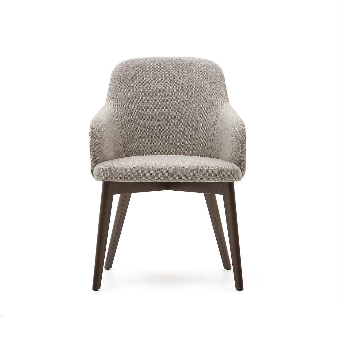 Krzesło NELIDA jasnobrązowy szenil z orzechową podstawą La Forma    Eye on Design