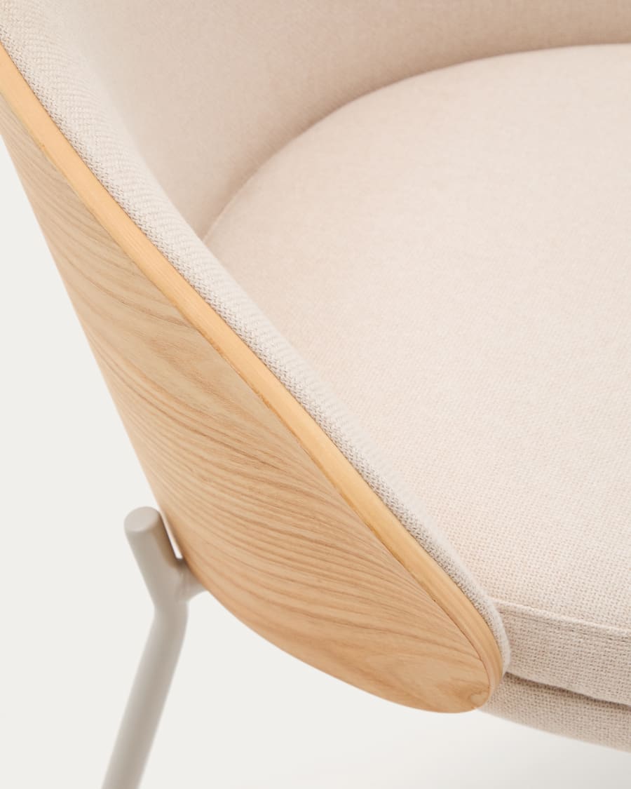 Eama beige chair szenil with ash finish