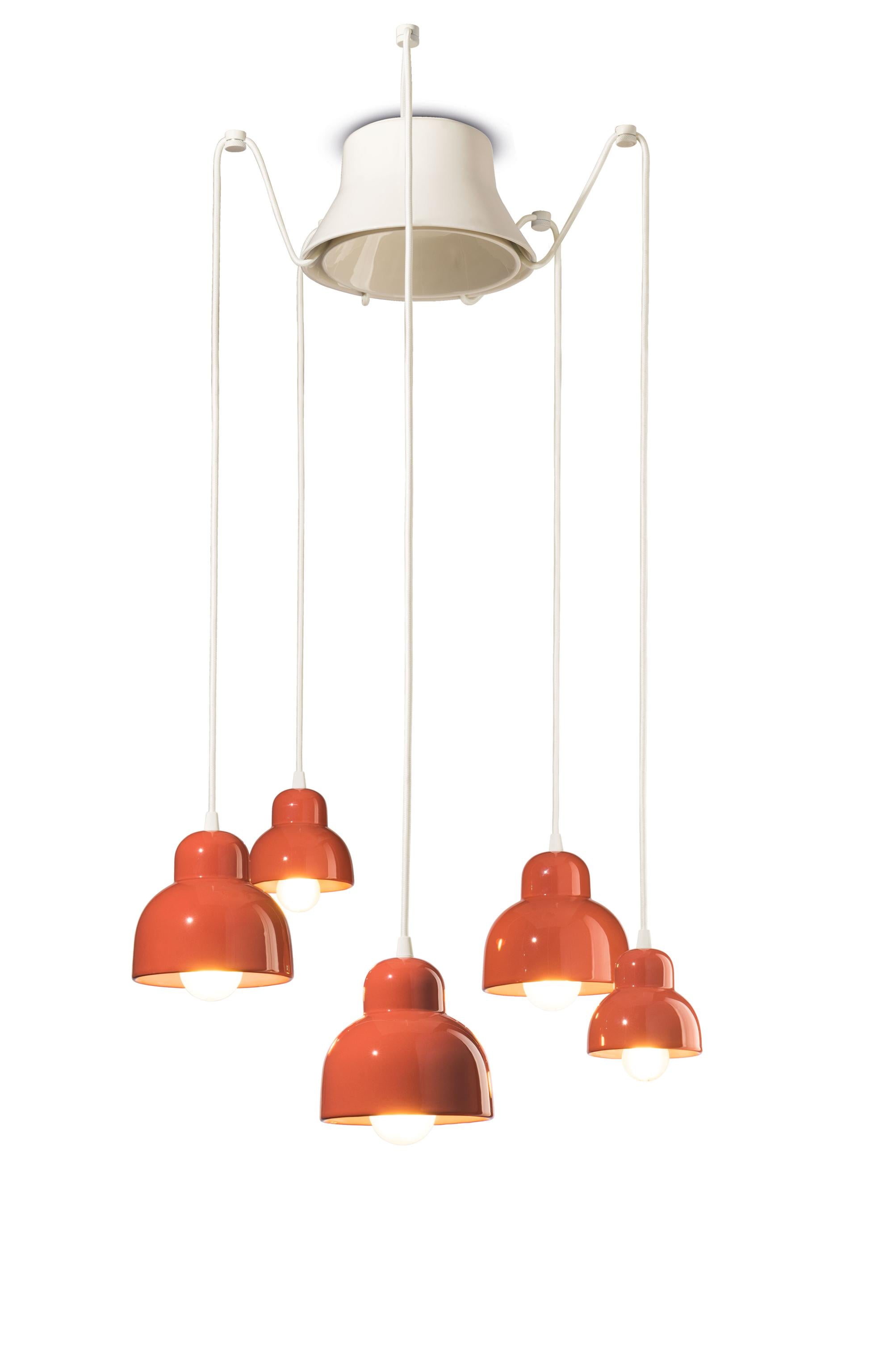 Żyrandol ceramiczny BERIMBAU pomarańczowy