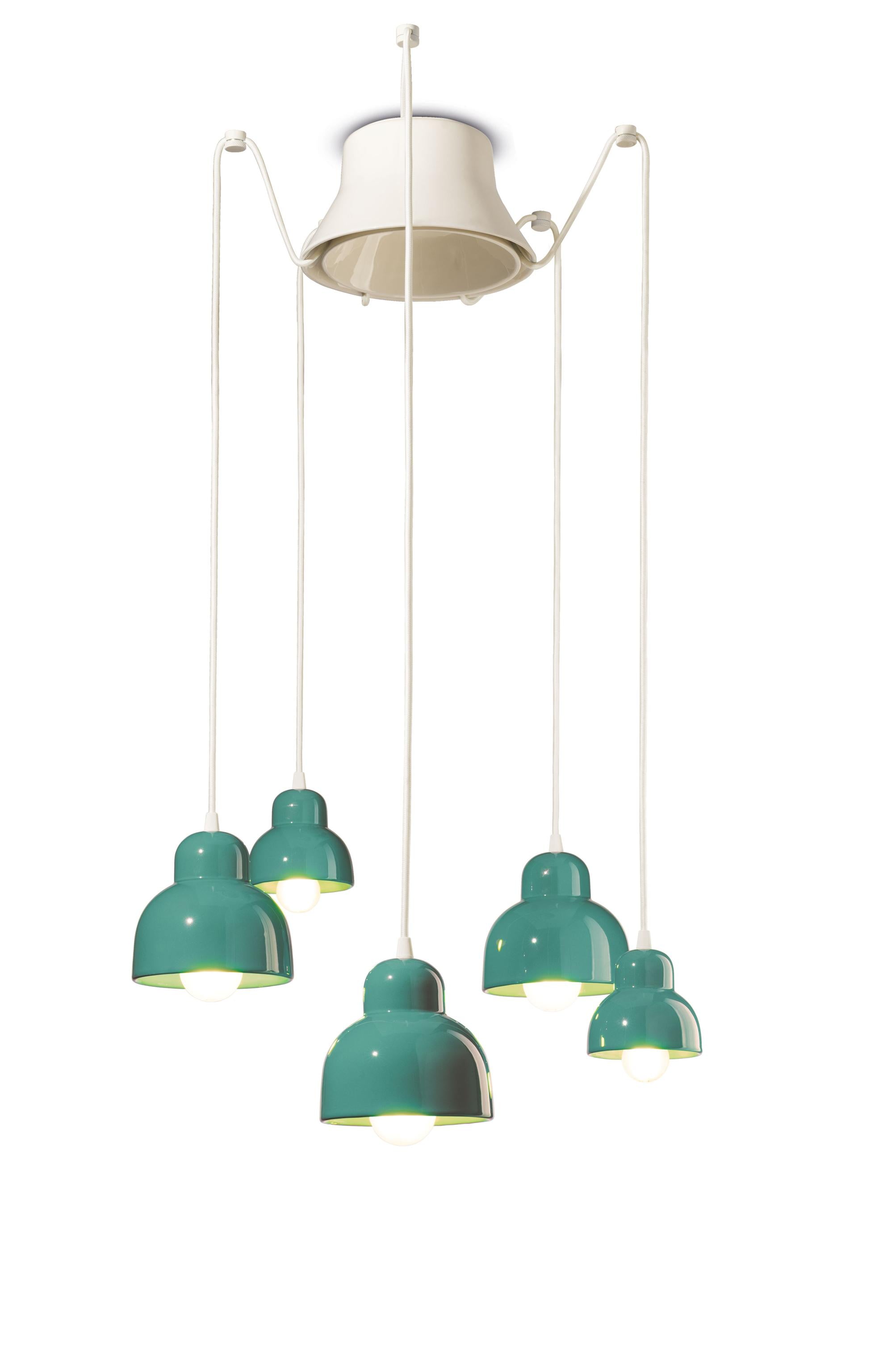Żyrandol ceramiczny BERIMBAU turkusowy