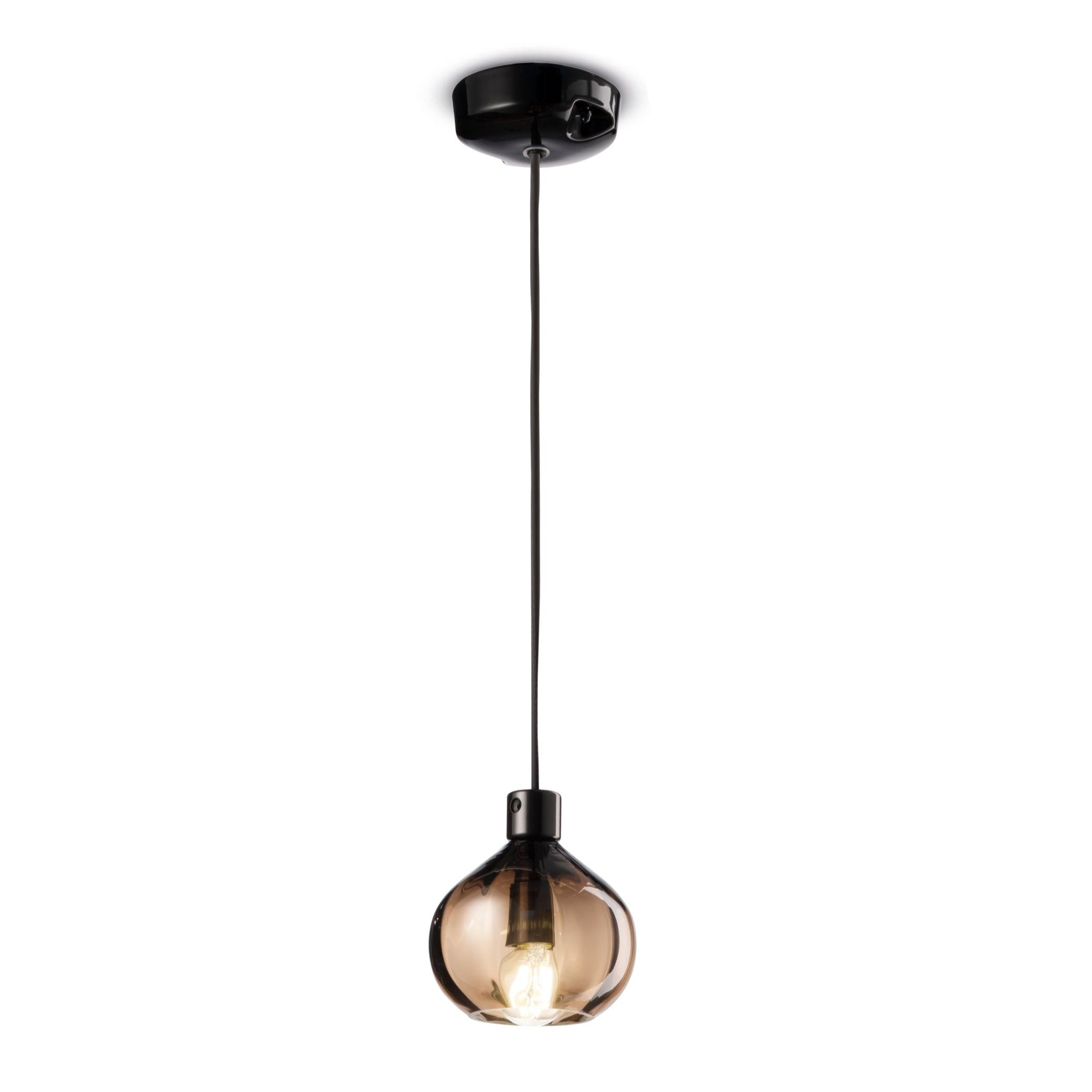 Lampa wisząca AFOXÉ brązowe szkło