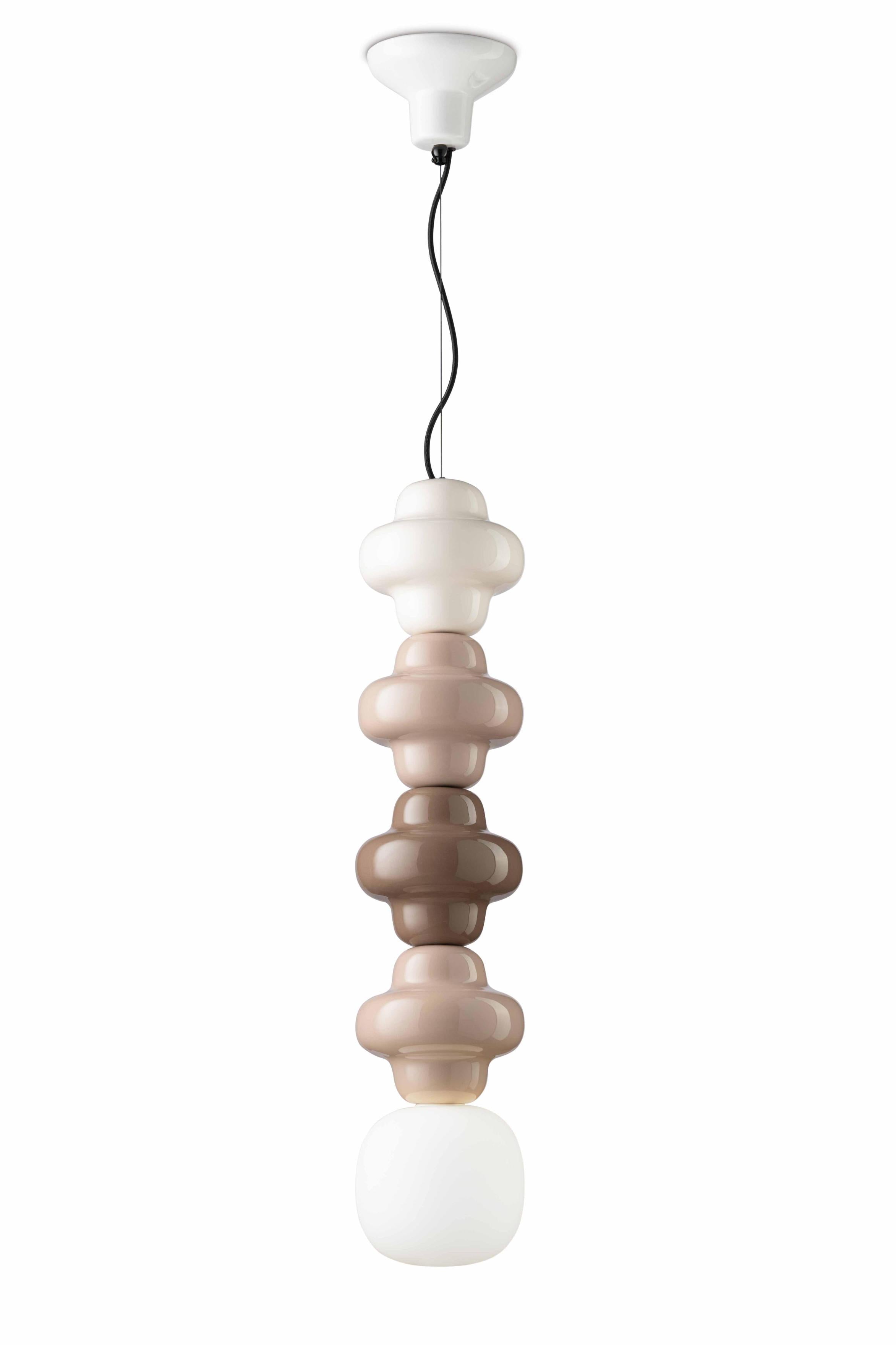 Lampa wisząca ceramiczna COPACABANA MIX beżowy z mokka i kremowym