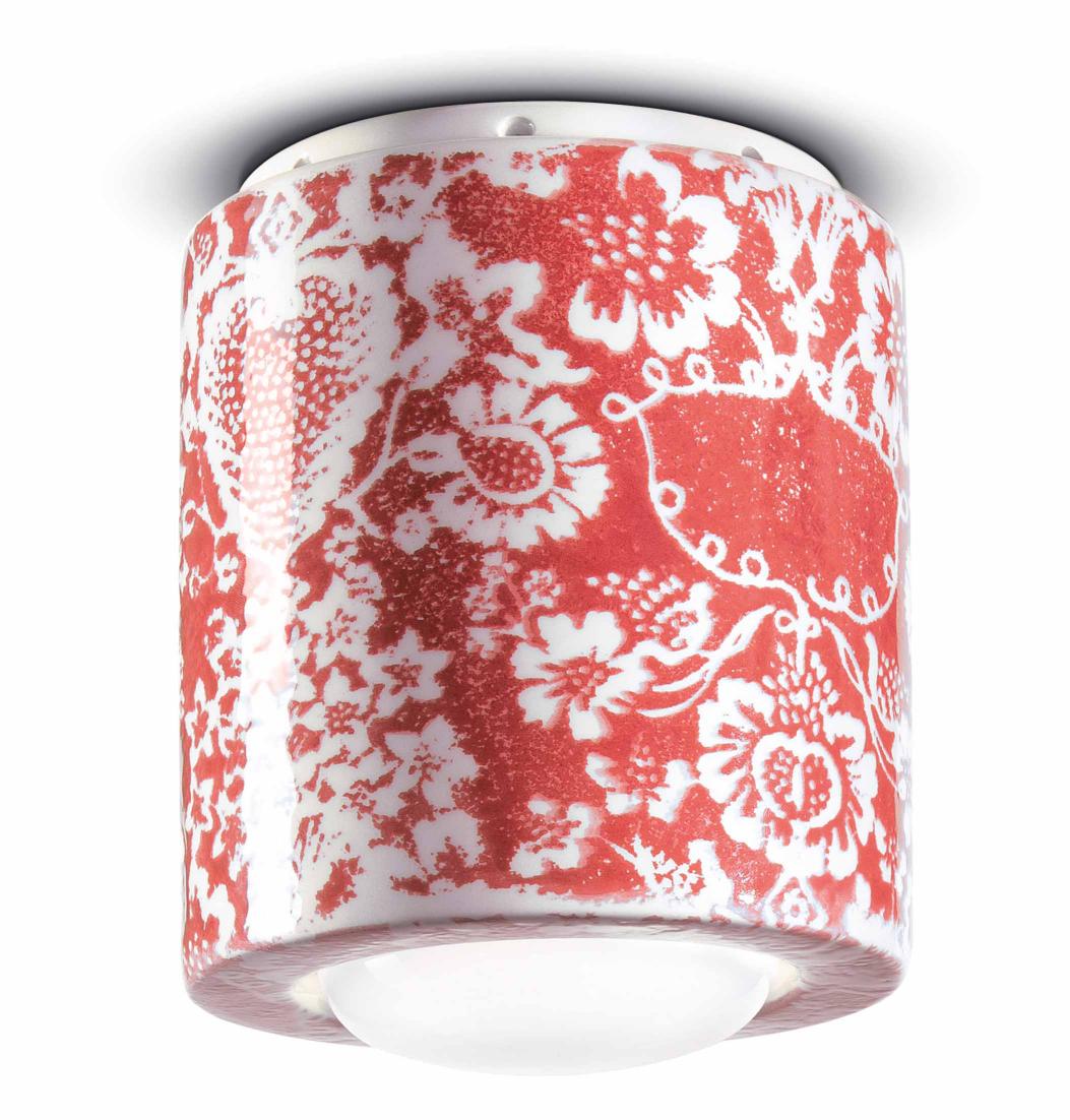 Lampa punktowa ceramiczna PI czerwone kwiaty