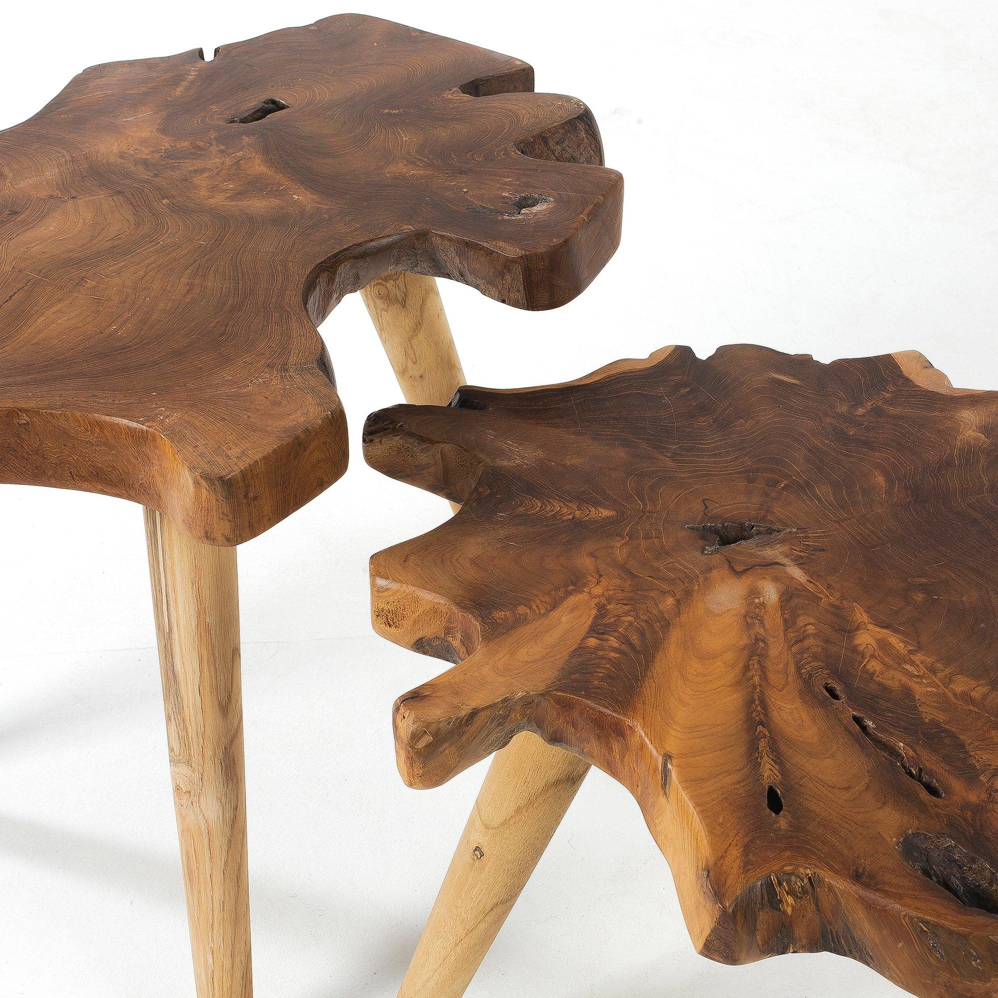 Zestaw stolików kawowych HATTIE lite drewno tekowe La Forma    Eye on Design