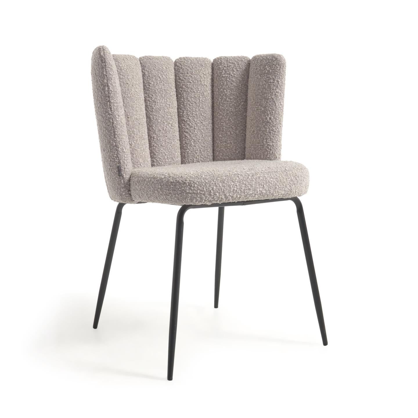 Krzesło w tkaninie boucle ANIELA jasnoszary La Forma    Eye on Design