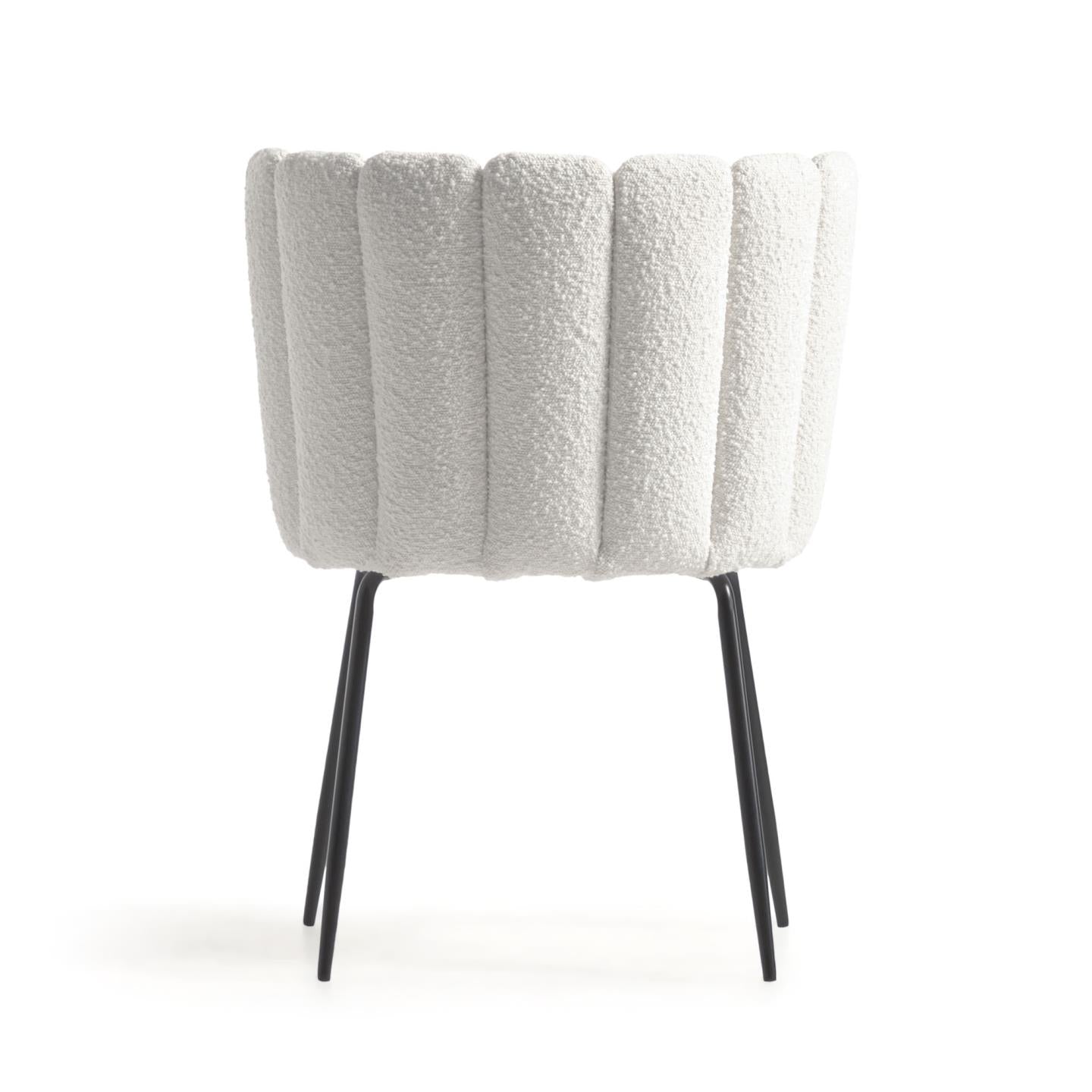 Krzesło w tkaninie boucle ANIELA biały La Forma    Eye on Design