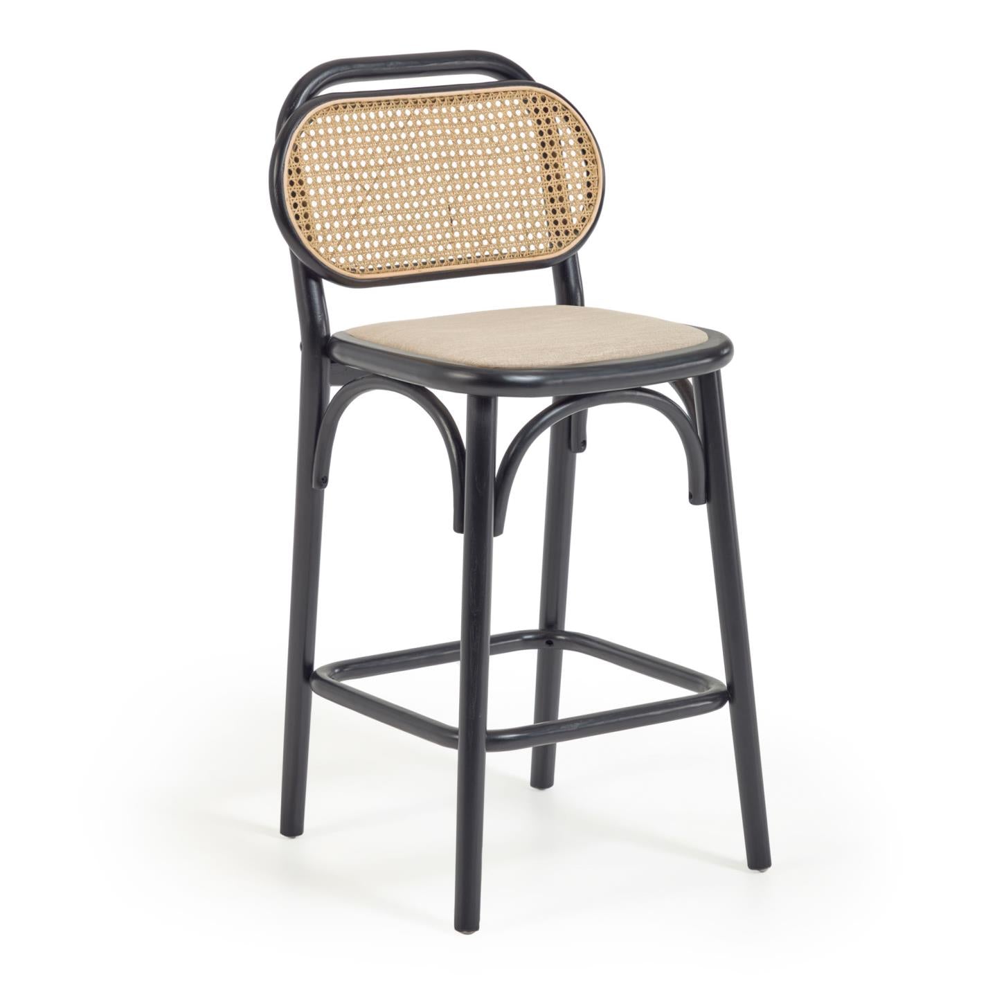 Krzesło barowe DORIANE czarne drewno dębowe La Forma    Eye on Design