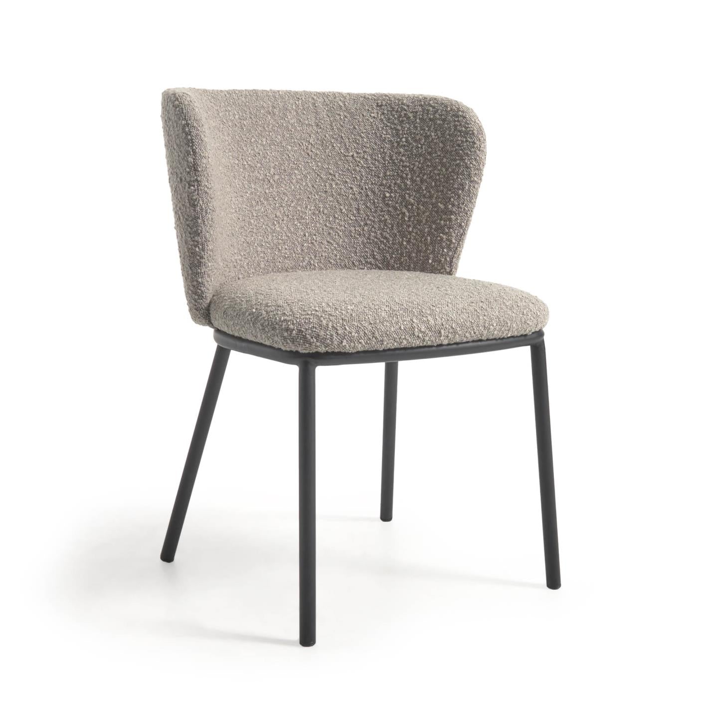 Krzesło w tkaninie boucle CISELIA jasnoszary La Forma    Eye on Design