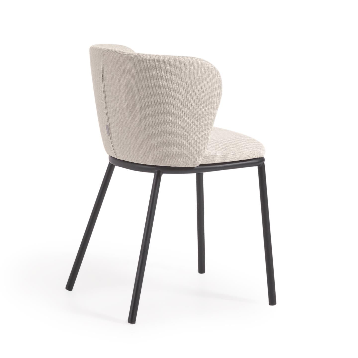 Krzesło w tkaninie szenilowej CISELIA beżowy La Forma    Eye on Design