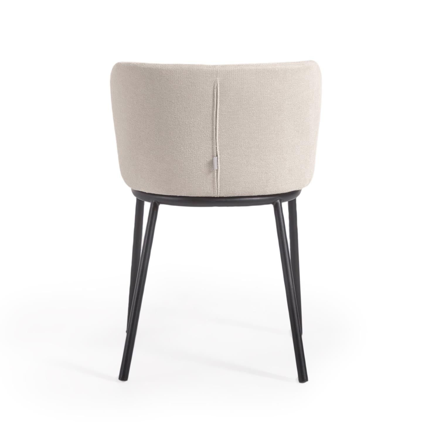 Krzesło w tkaninie szenilowej CISELIA beżowy La Forma    Eye on Design