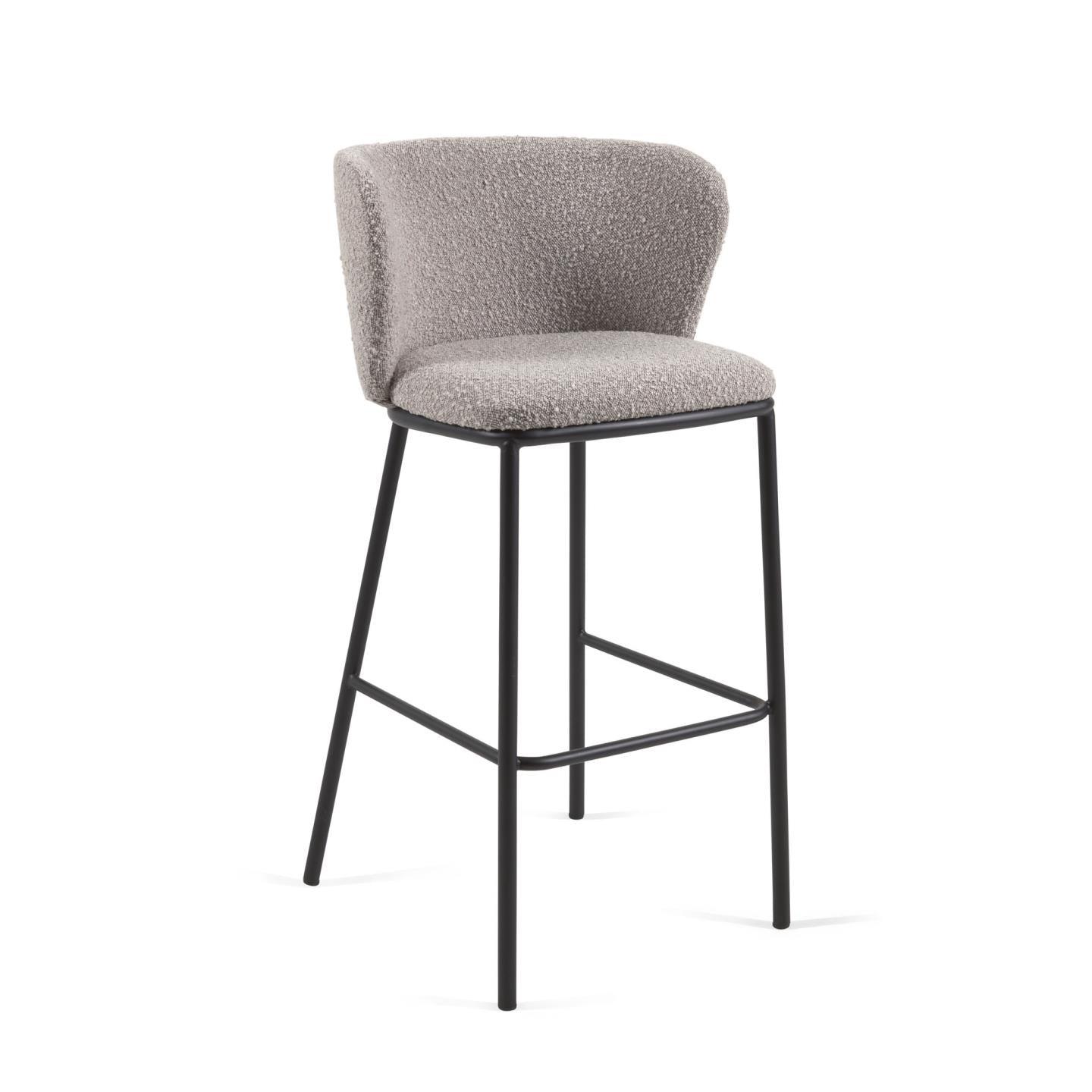 Krzesło barowe CISELIA jasnoszary boucle La Forma 75 cm   Eye on Design