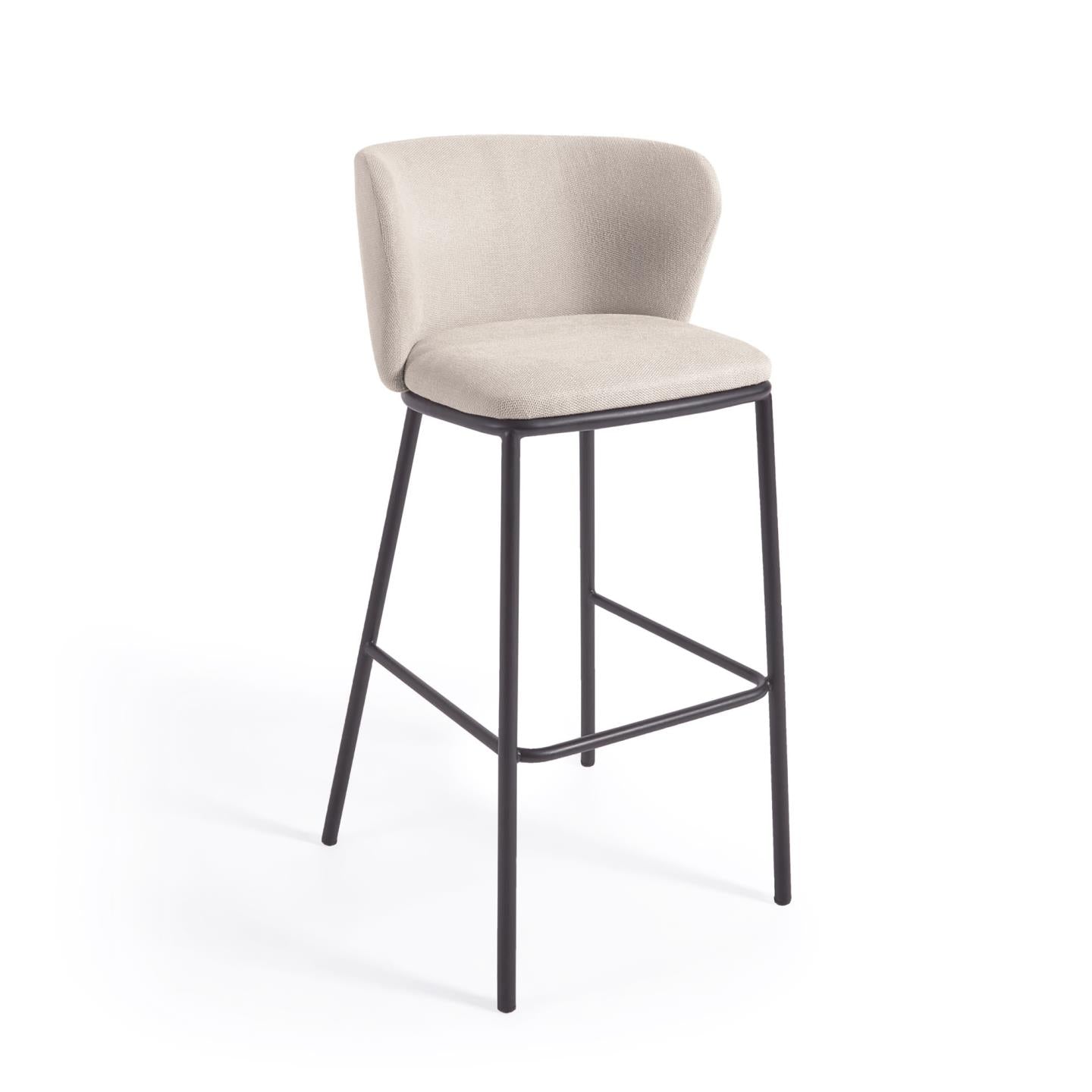 Krzesło barowe CISELIA beżowy szenil La Forma 75 cm   Eye on Design