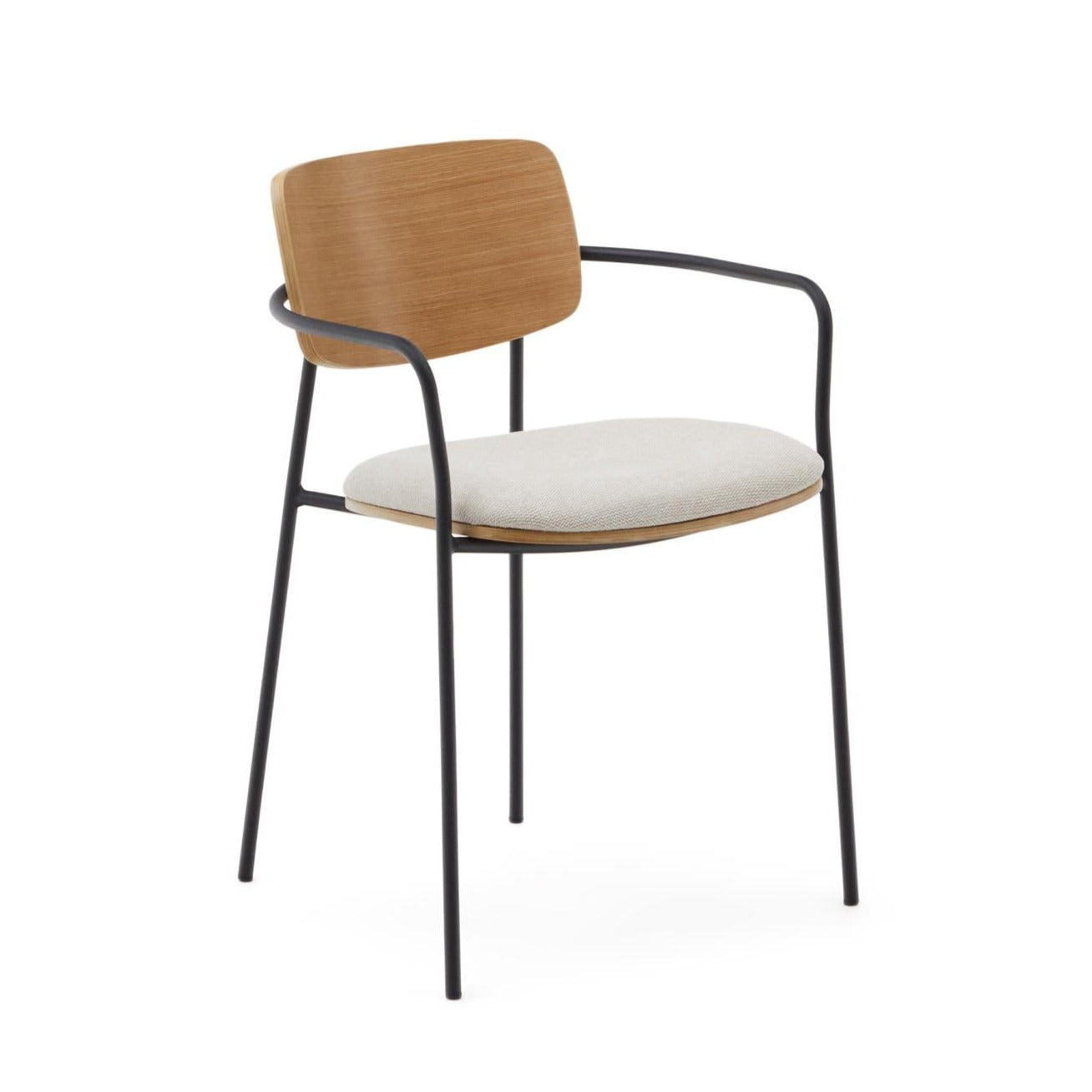 Krzesło MAUREEN fornir dębowy z czarną podstawą La Forma    Eye on Design